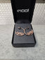 Licensed Product Womens Sterling Silver Rose Gold Cursive Harley Hoop Earrings