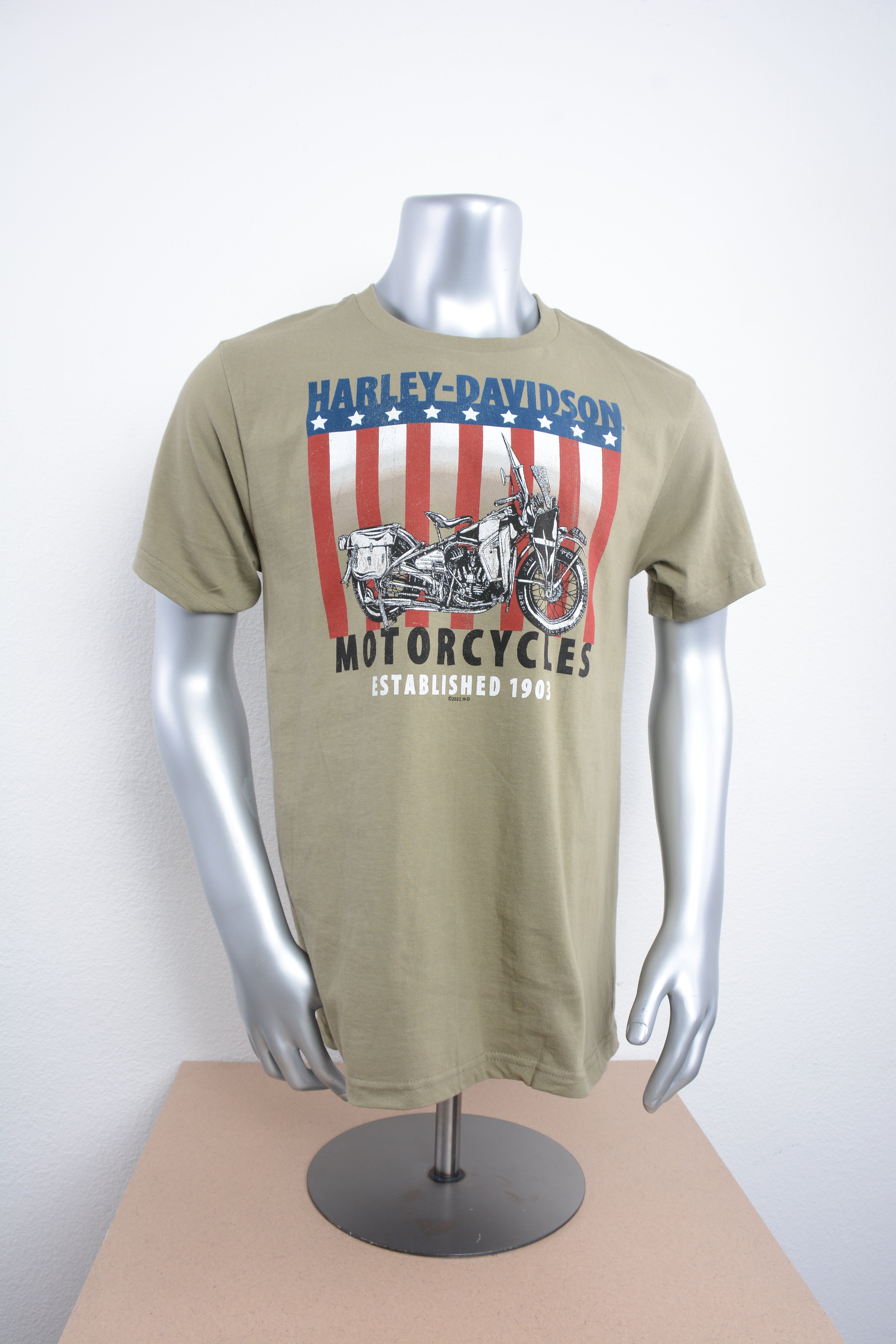 Licensed Product Men's Patriot WL Motorcycle Green Short Sleeve T-Shirt Main image
