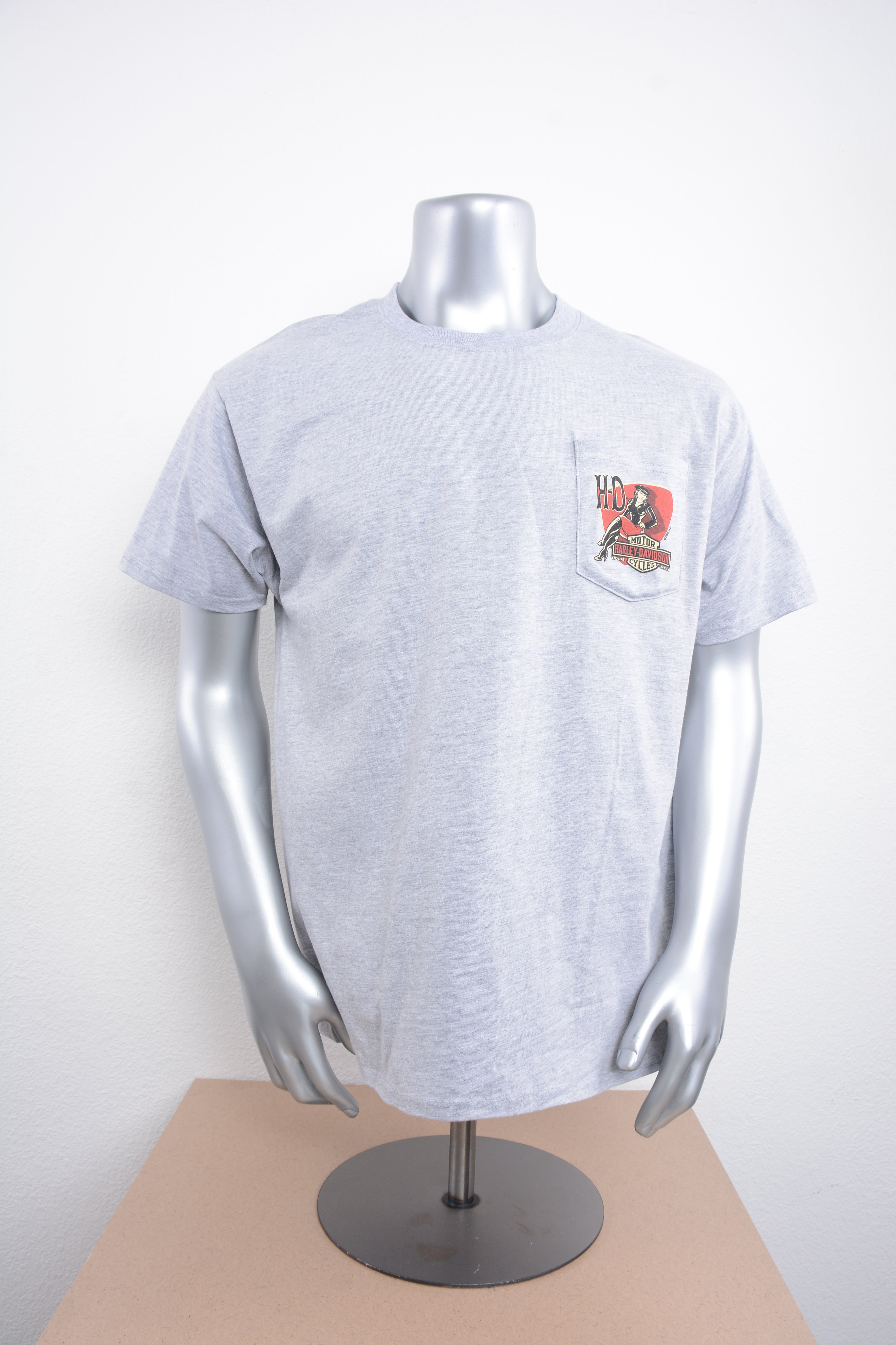 Licensed Product Men's Retro Babe Pocket Grey Short Sleeve T-Shirt Main image