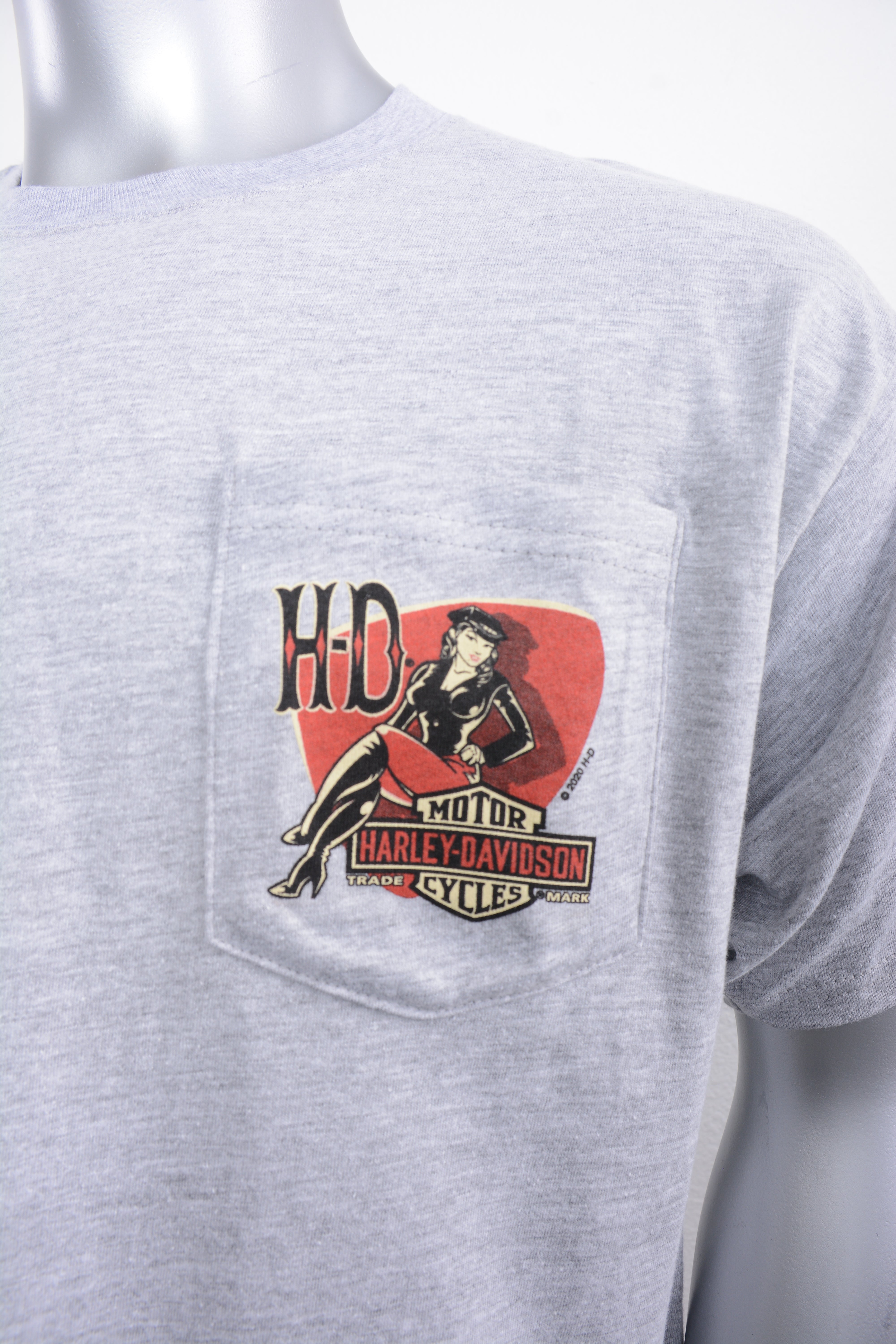 Licensed Product Men's Retro Babe Pocket Grey Short Sleeve T-Shirt Secondary image