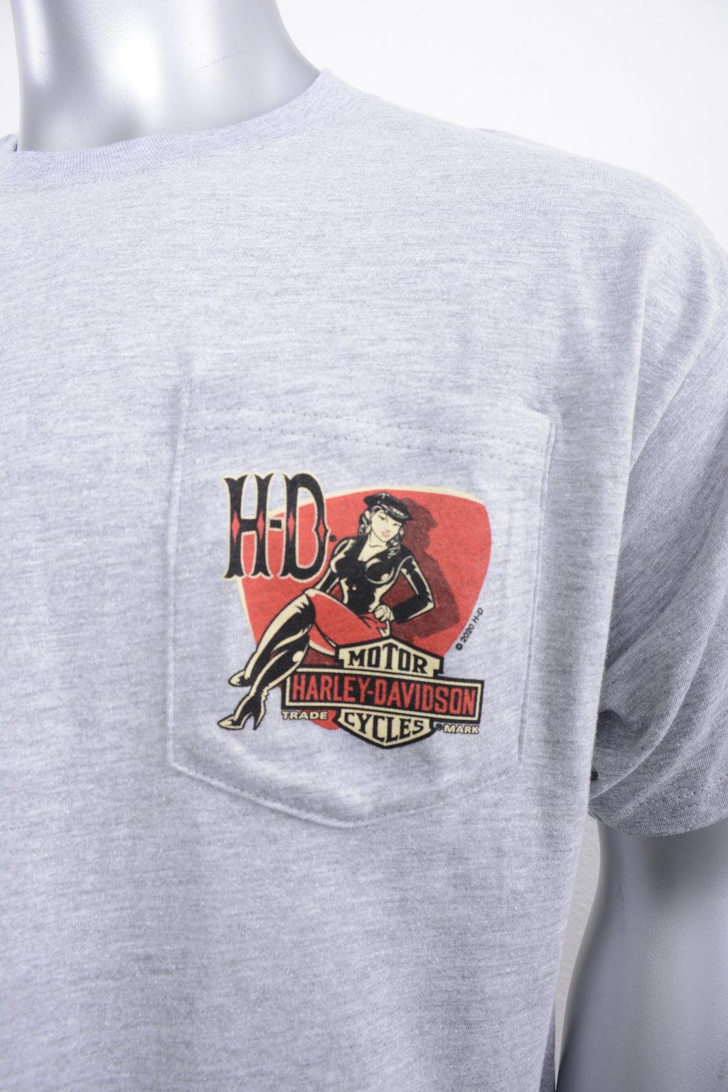 Licensed Product Men's Retro Babe Pocket Grey Short Sleeve T-Shirt