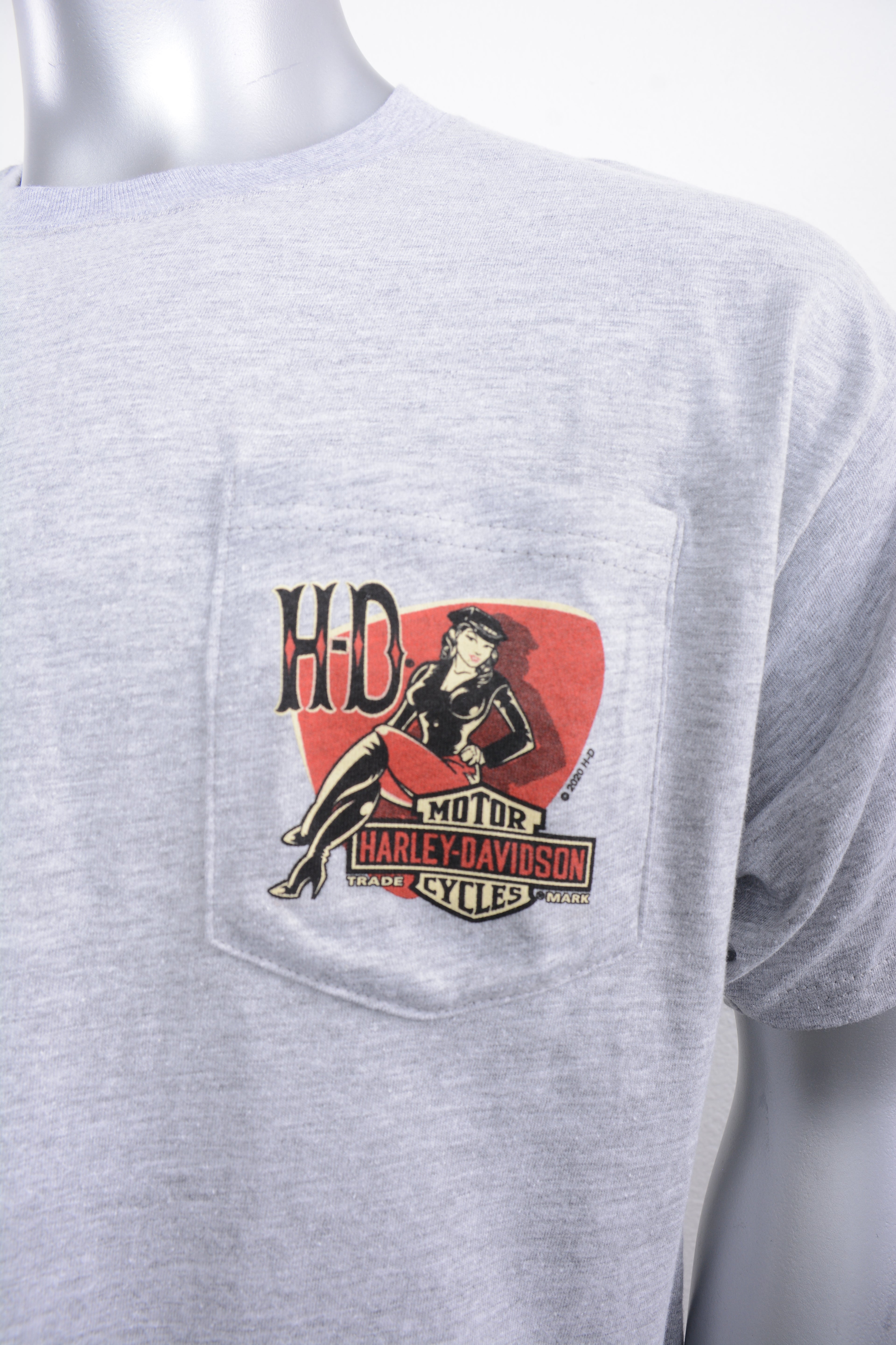 Licensed Product Men's Retro Babe Pocket Grey Short Sleeve T-Shirt