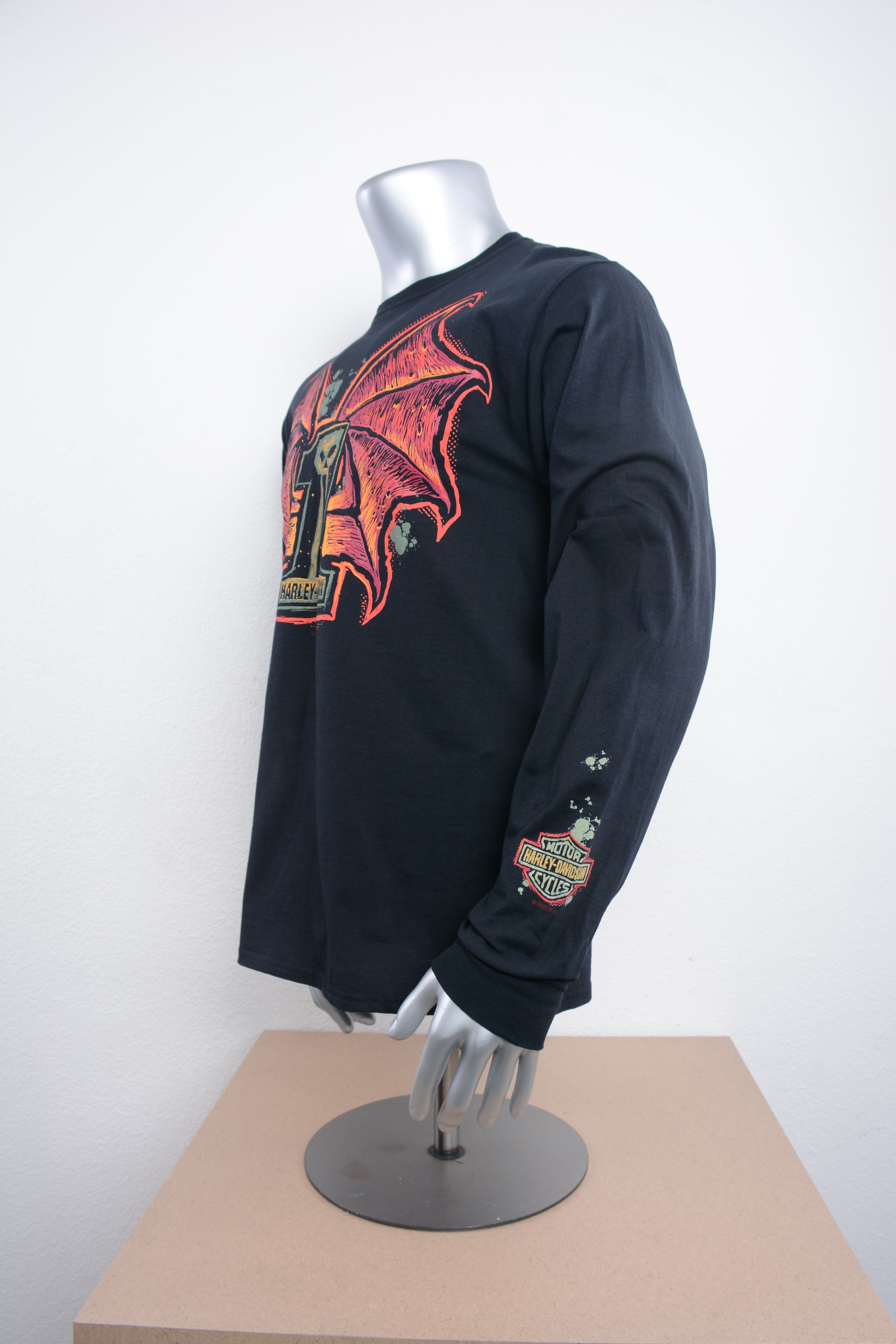 Licensed Product Mens Scorned One II #1 Skull Wings Black Long Sleeve T-Shirt