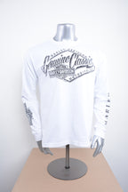 Licensed Product Men's Cracked Classic Trademark B&S White Long Sleeve T-Shirt