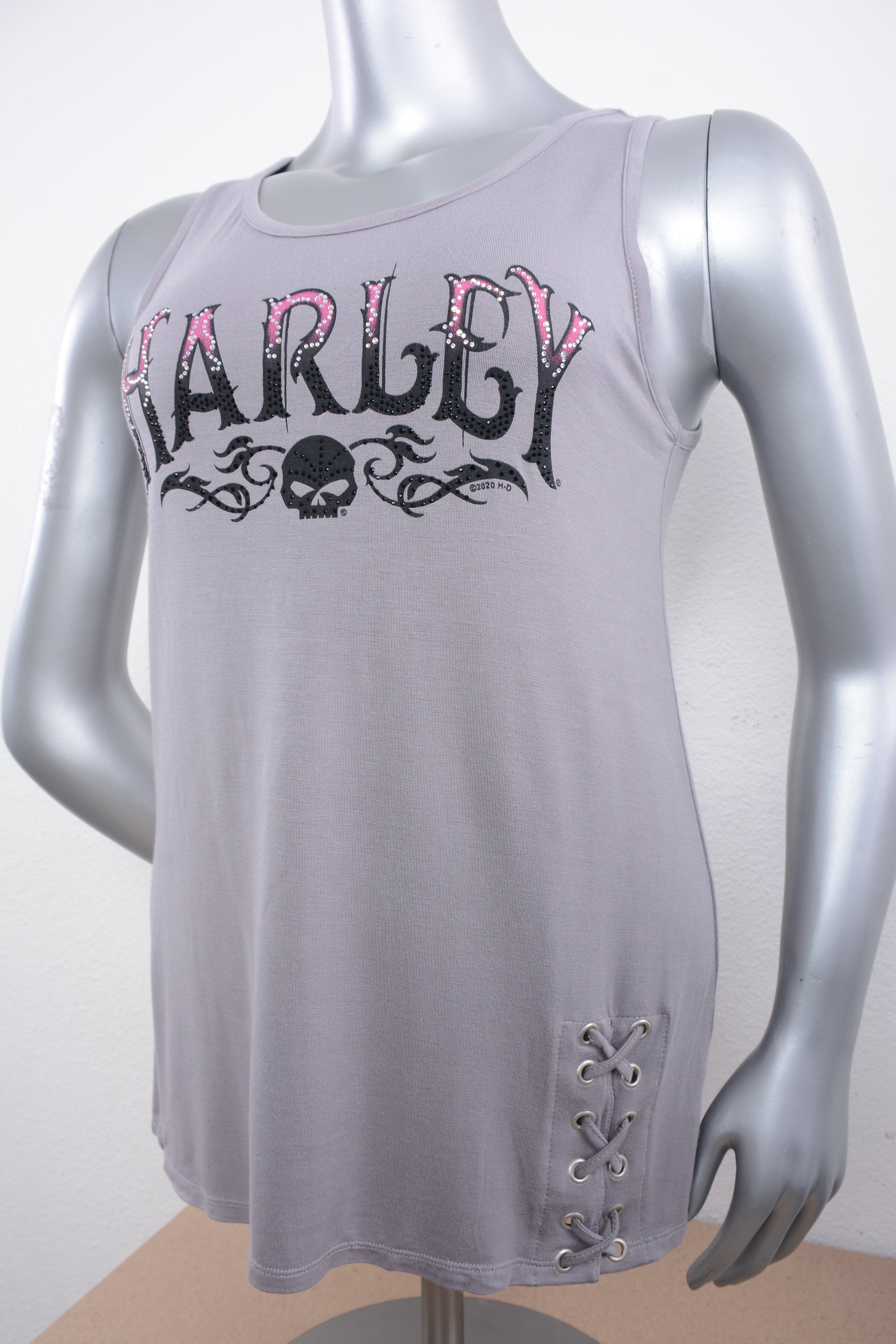 Licensed Product Womens Aliance Willie G Skull Grey Sleeveless Tank Secondary image