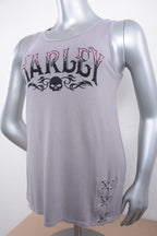Licensed Product Womens Aliance Willie G Skull Grey Sleeveless Tank
