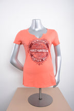 Licensed Product Women's Oiled Patina V-Notch Neck Pink Short Sleeve T-Shirt