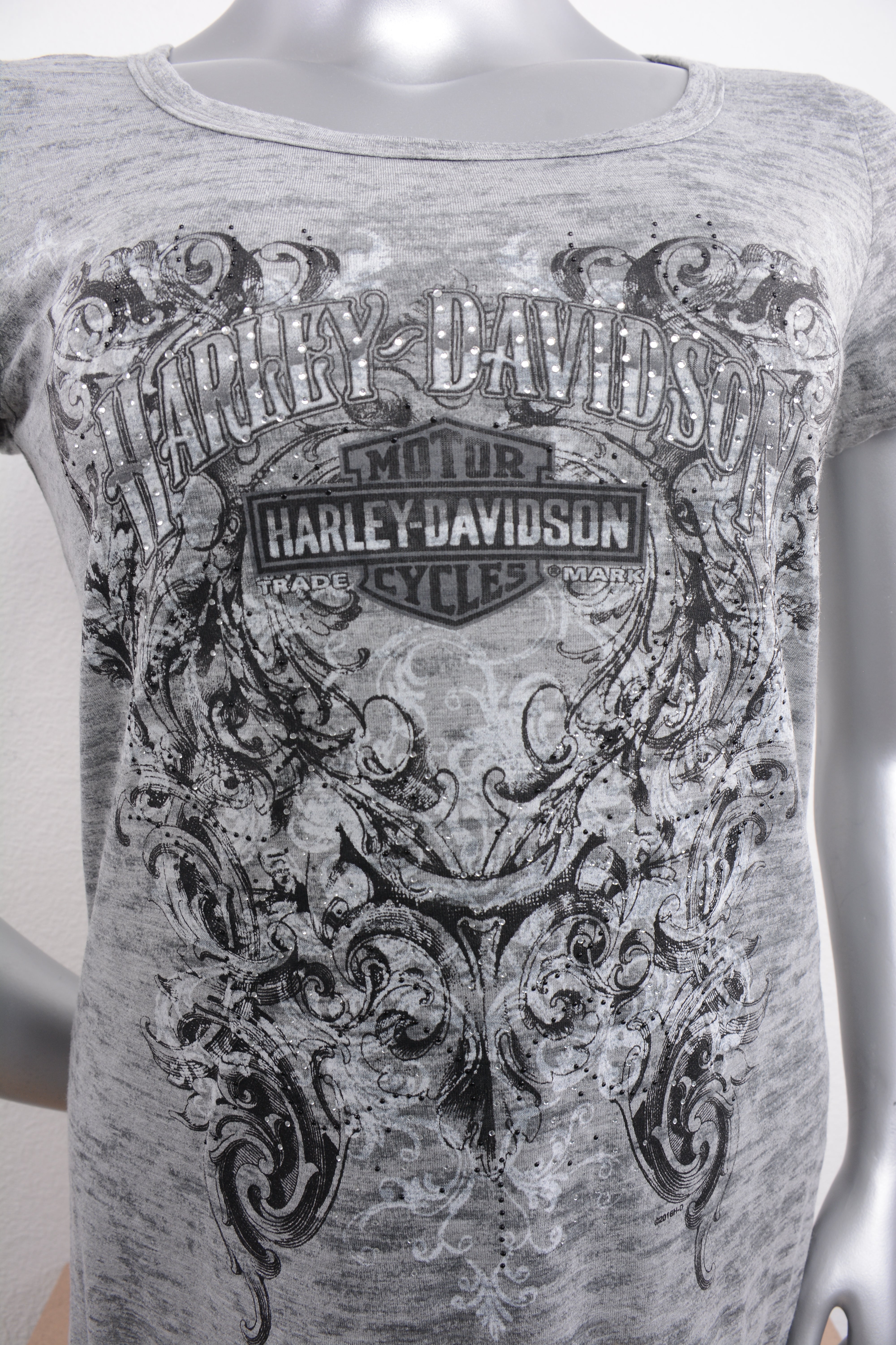 Licensed Product Women's Deceit with Rhinestones Burnout Grey Short Sleeve T-Shirt Secondary image