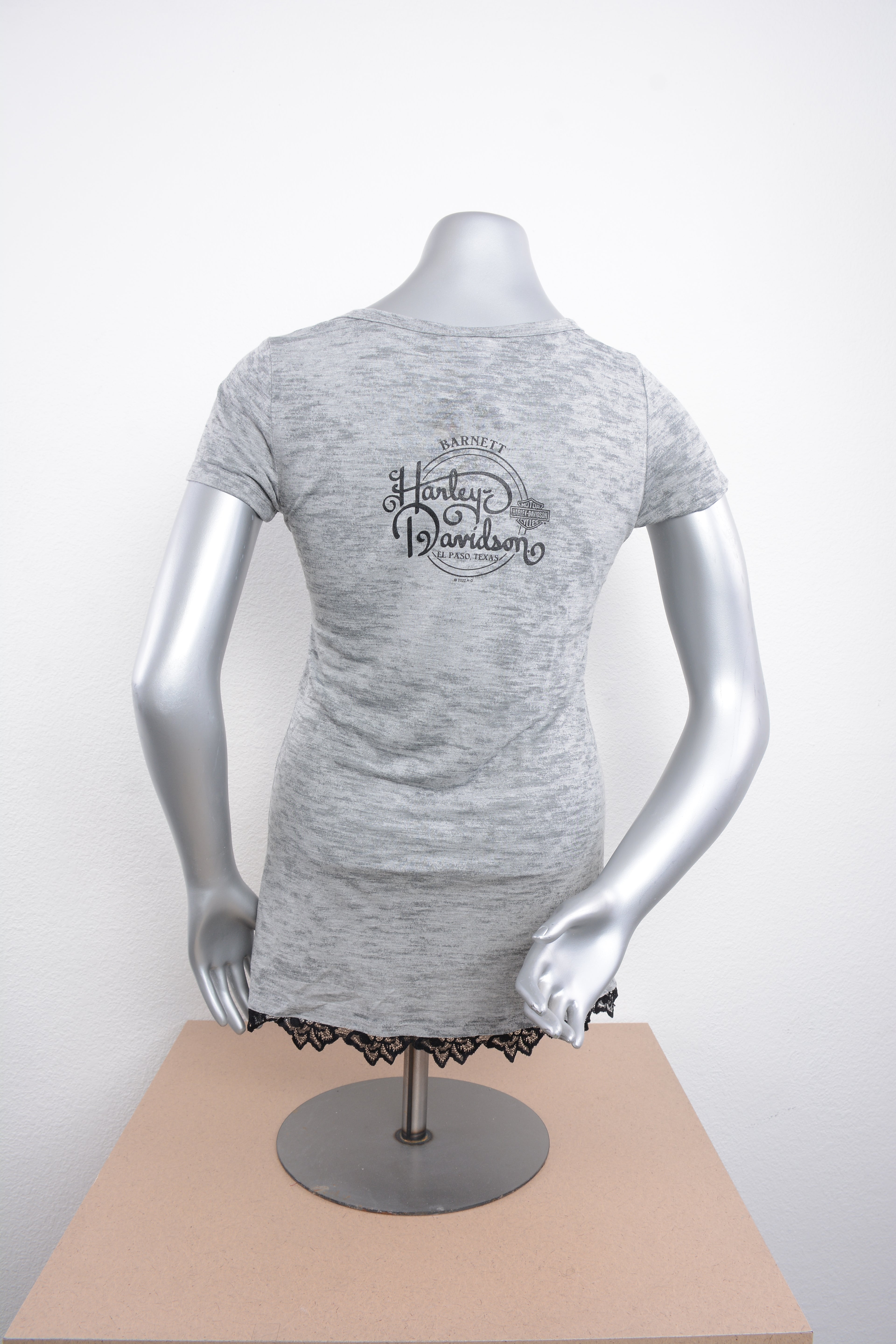 Licensed Product Women's Deceit with Rhinestones Burnout Grey Short Sleeve T-Shirt