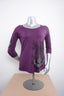 Licensed Product Womens Banner Lace Inserts Purple 3/4 Sleeve T-Shirt