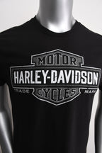 Licensed Product Men's Long Logo Grey Trademark B&S Black Short Sleeve T-Shirt