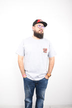 Licensed Product Men's Retro Babe Pocket Grey Short Sleeve T-Shirt