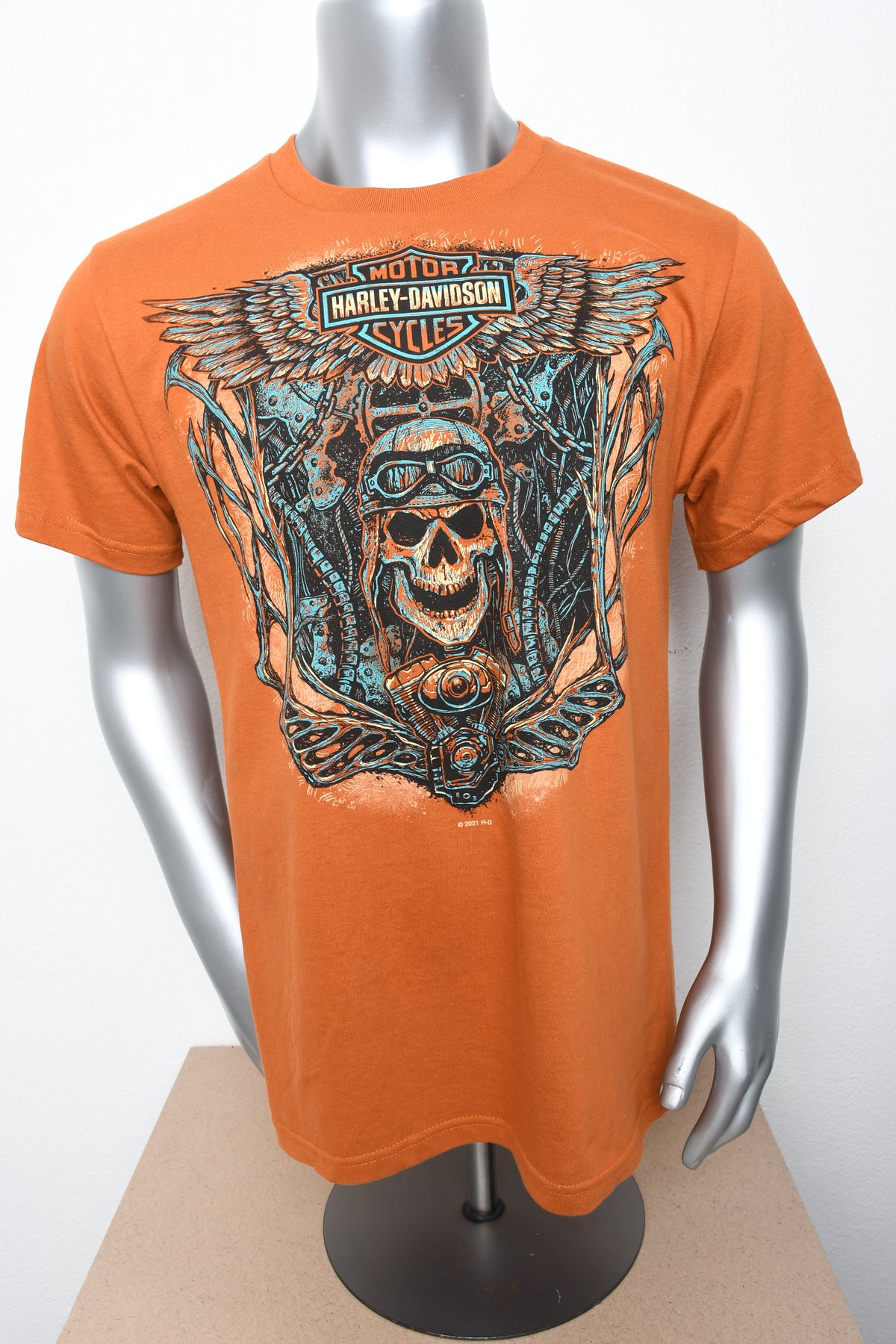 Licensed Product Mens Skull Parts Winged Texas Orange Short Sleeve T-Shirt