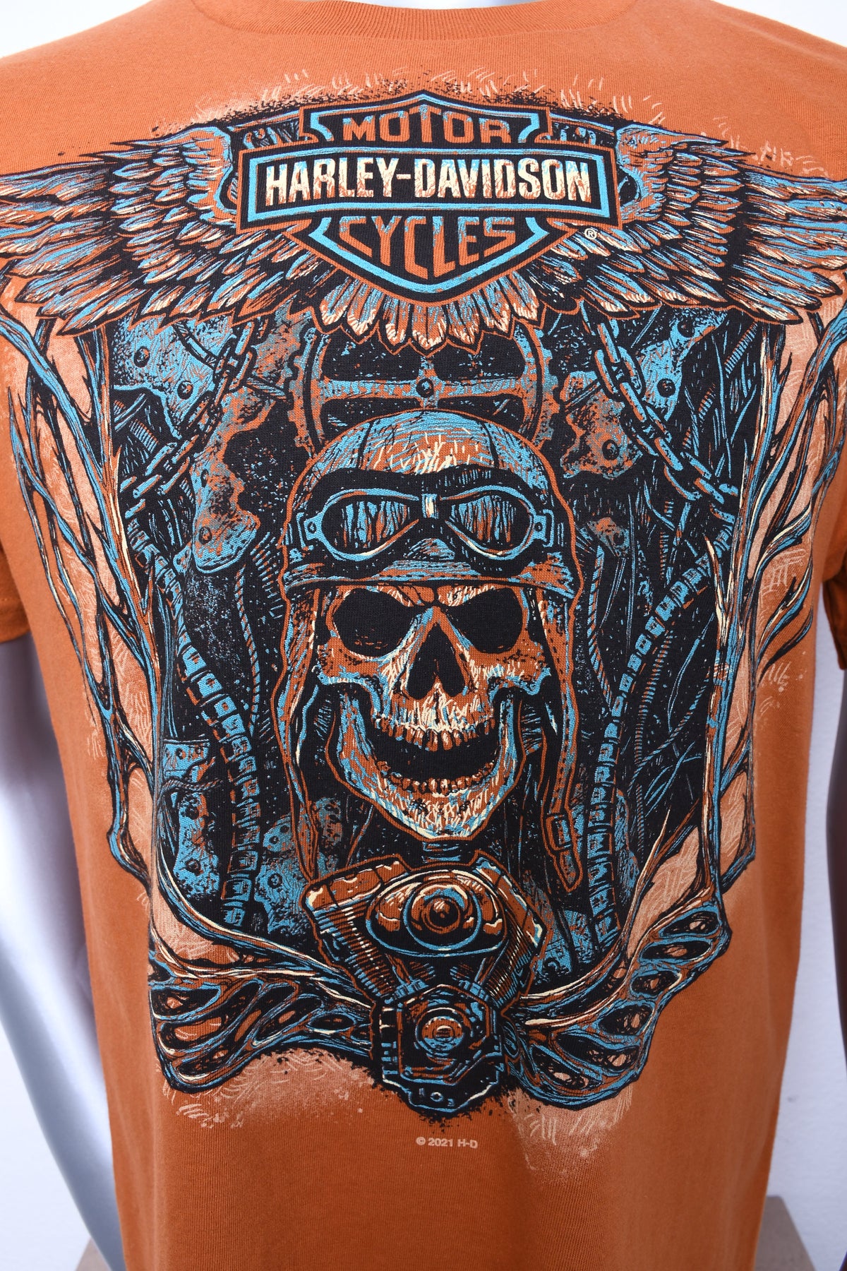 Licensed Product Mens Skull Parts Winged Texas Orange Short Sleeve T-Shirt