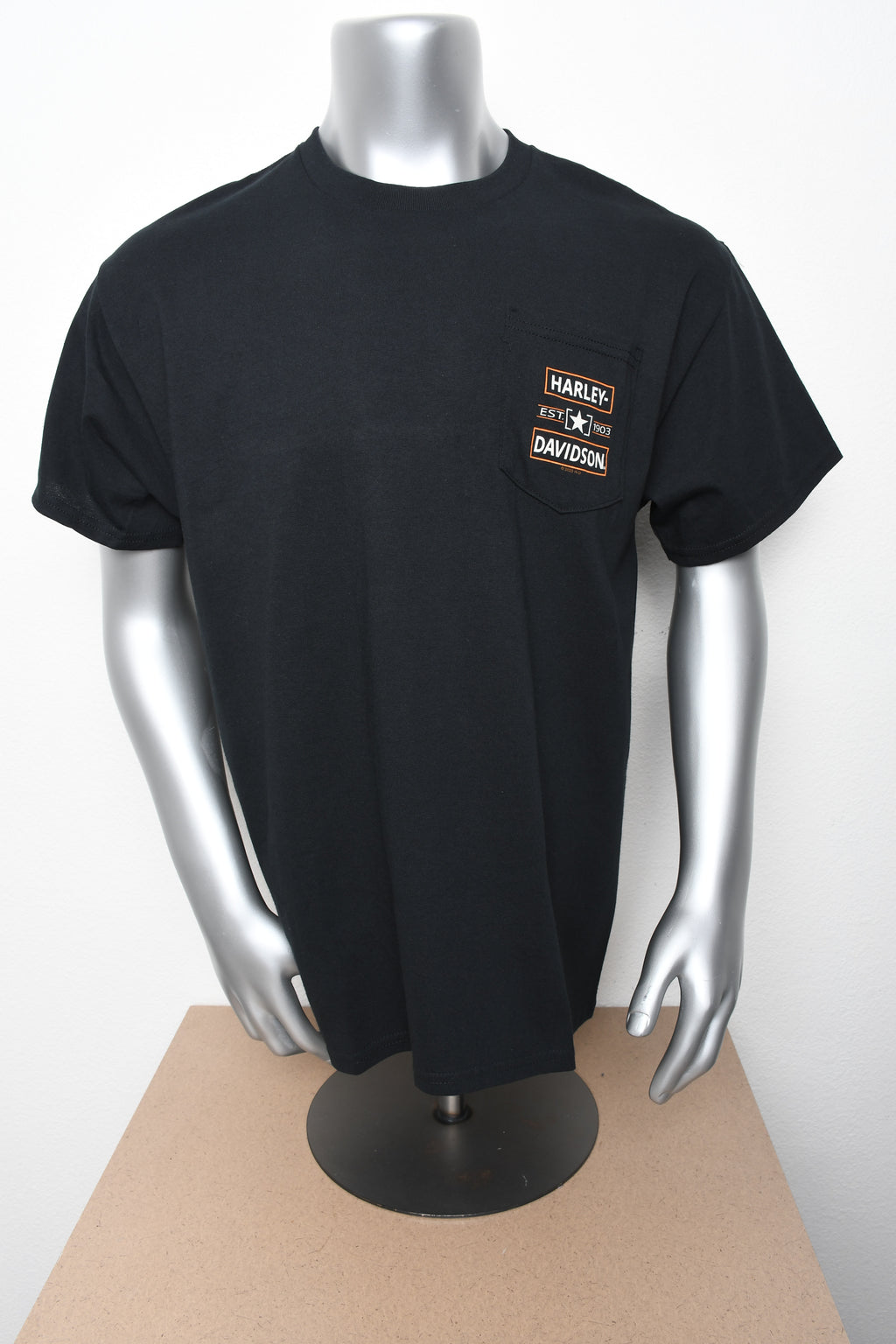 Licensed Product Mens Star Block Pocket Black Short Sleeve T-Shirt