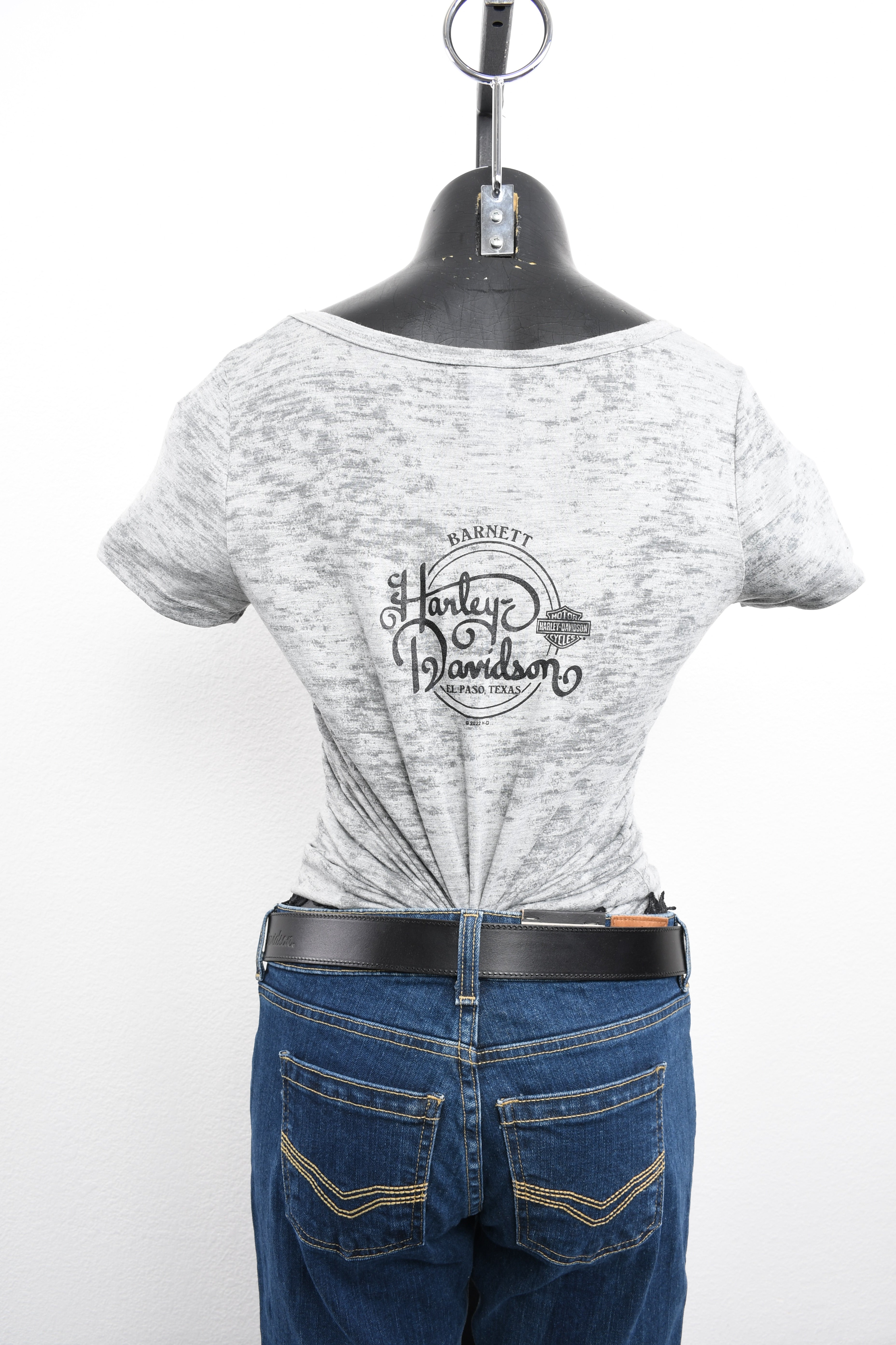 Licensed Product Women's Deceit with Rhinestones Burnout Grey Short Sleeve T-Shirt