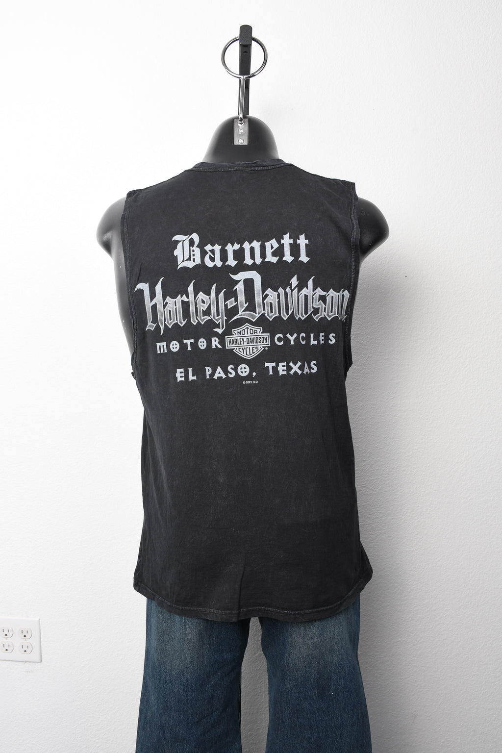 Licensed Product Mens Willie G Stress II Mineral Wash Black Sleeveless Muscle T-Shirt