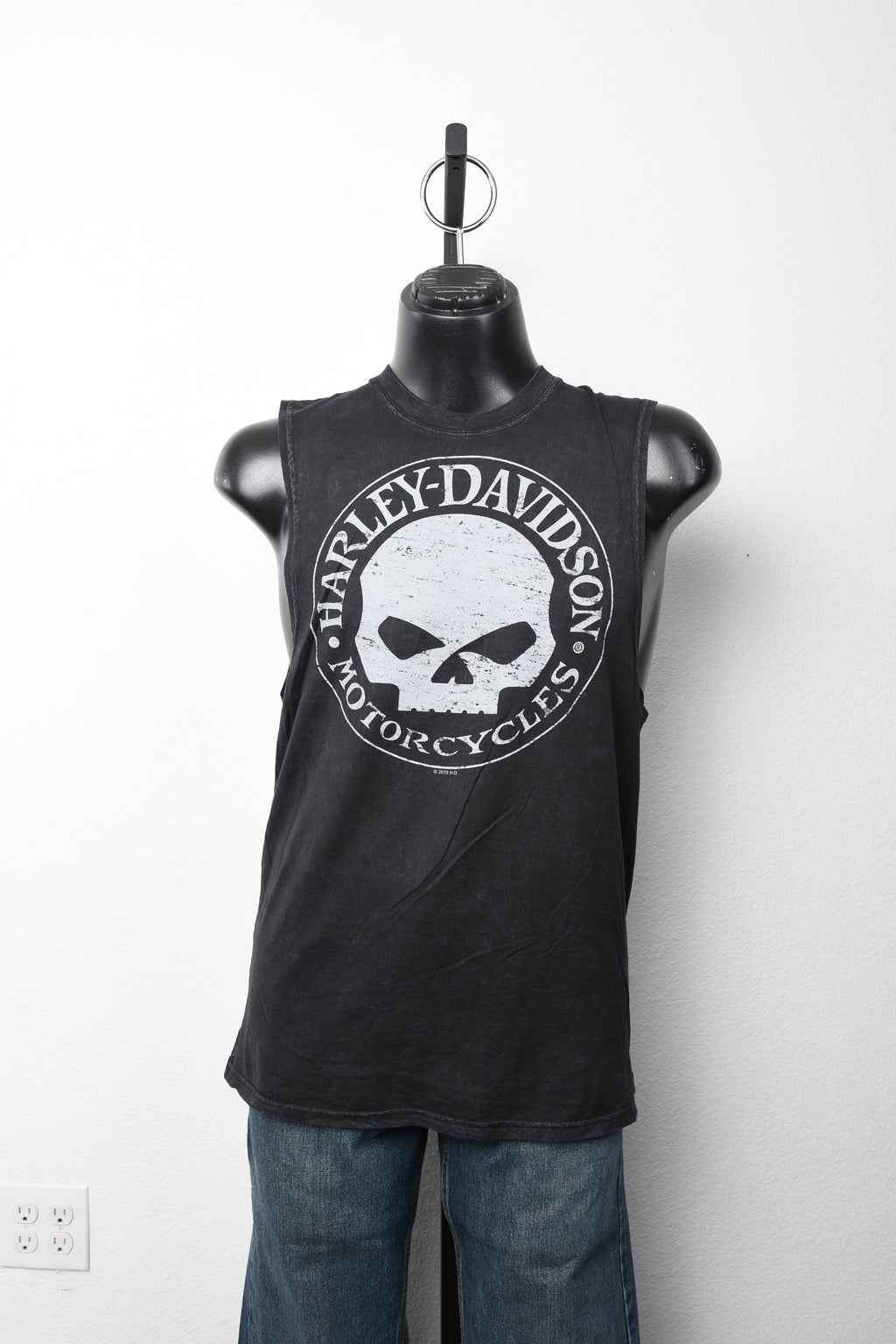 Licensed Product Mens Willie G Stress II Mineral Wash Black Sleeveless Muscle T-Shirt