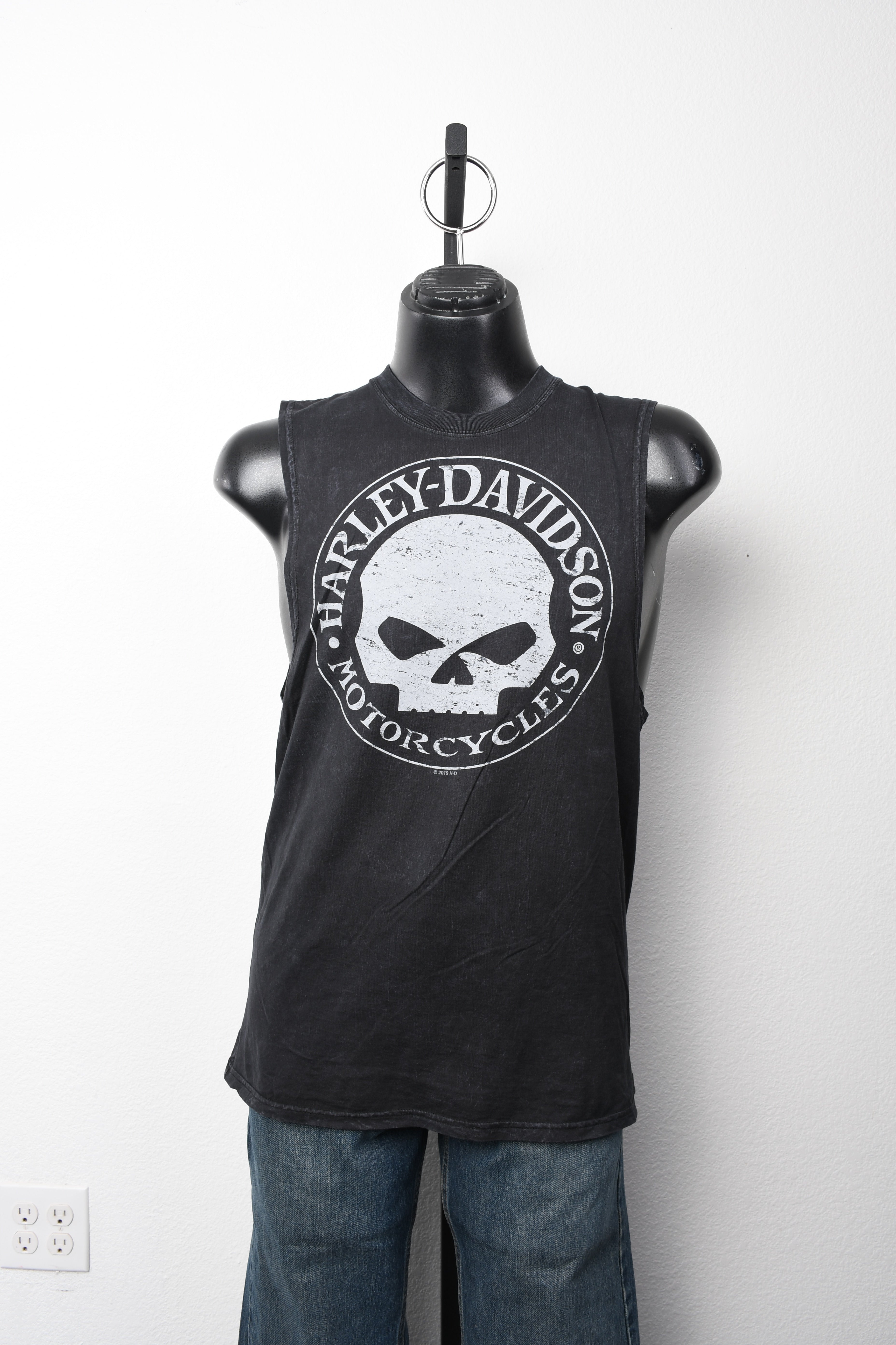 Licensed Product Mens Willie G Stress II Mineral Wash Black Sleeveless Muscle T-Shirt