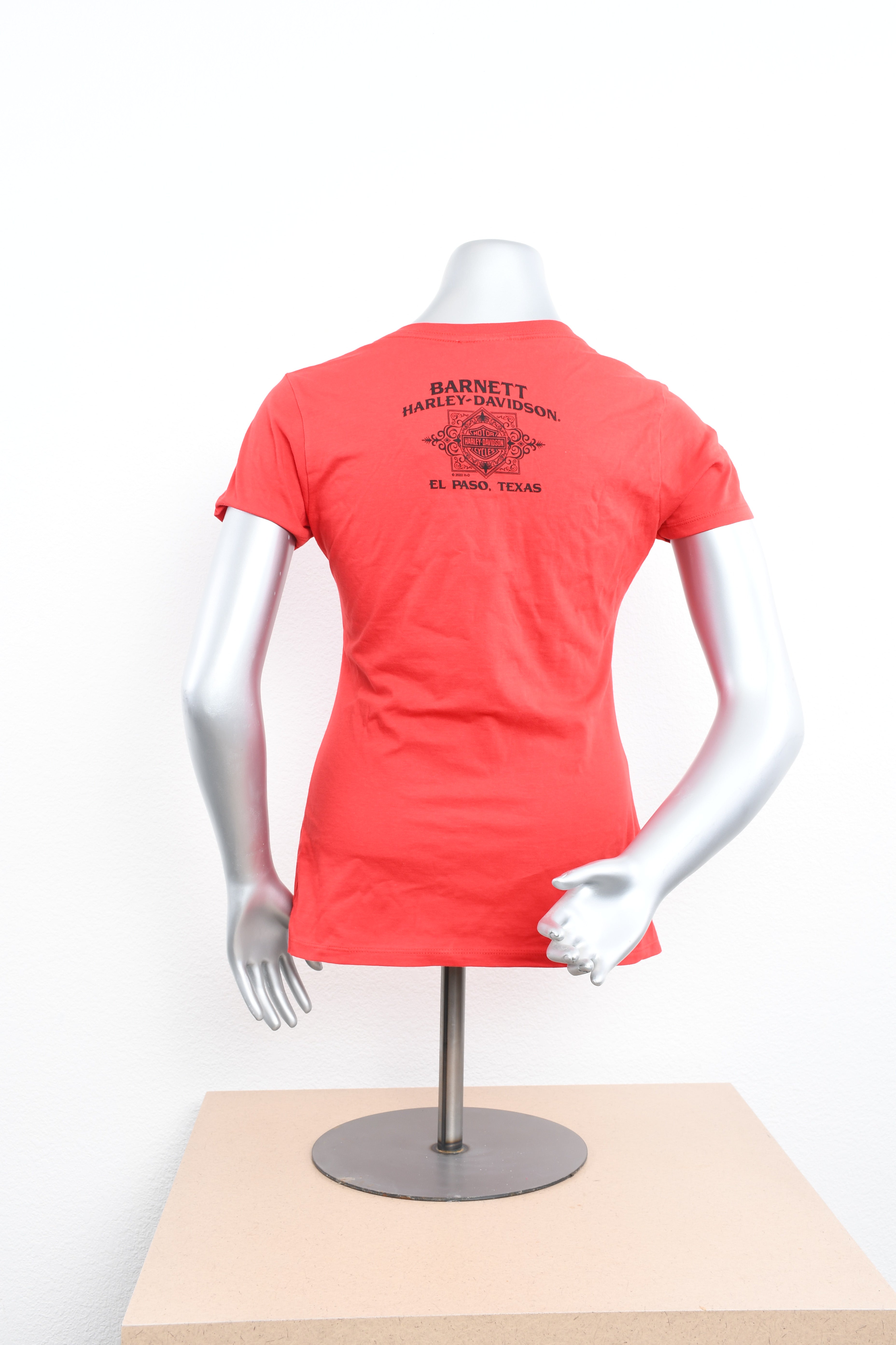 Licensed Product Womens Pin Label II Willie G Skull V-Neck Red Short Sleeve T-Shirt Secondary image