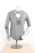 Licensed Product Womens Cracked Logo Grey 3/4 Sleeve T-Shirt