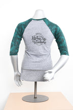 Licensed Product Womens Rep It Winged Willie G Skull V-Neck Grey 3/4 Sleeve T-Shirt