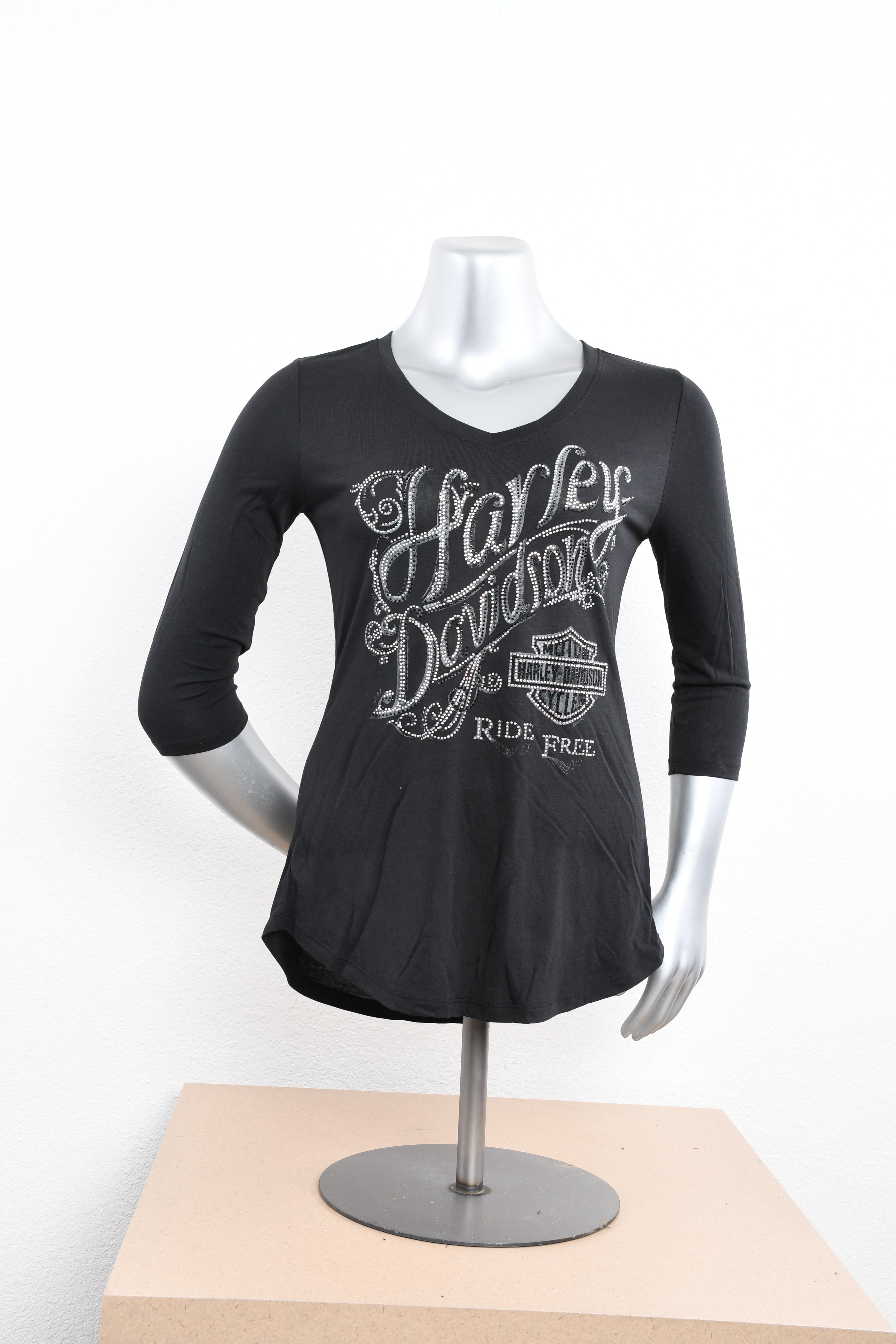 Licensed Product Womens Exhale Foil Print Black 3/4 Sleeve T-Shirt Main image