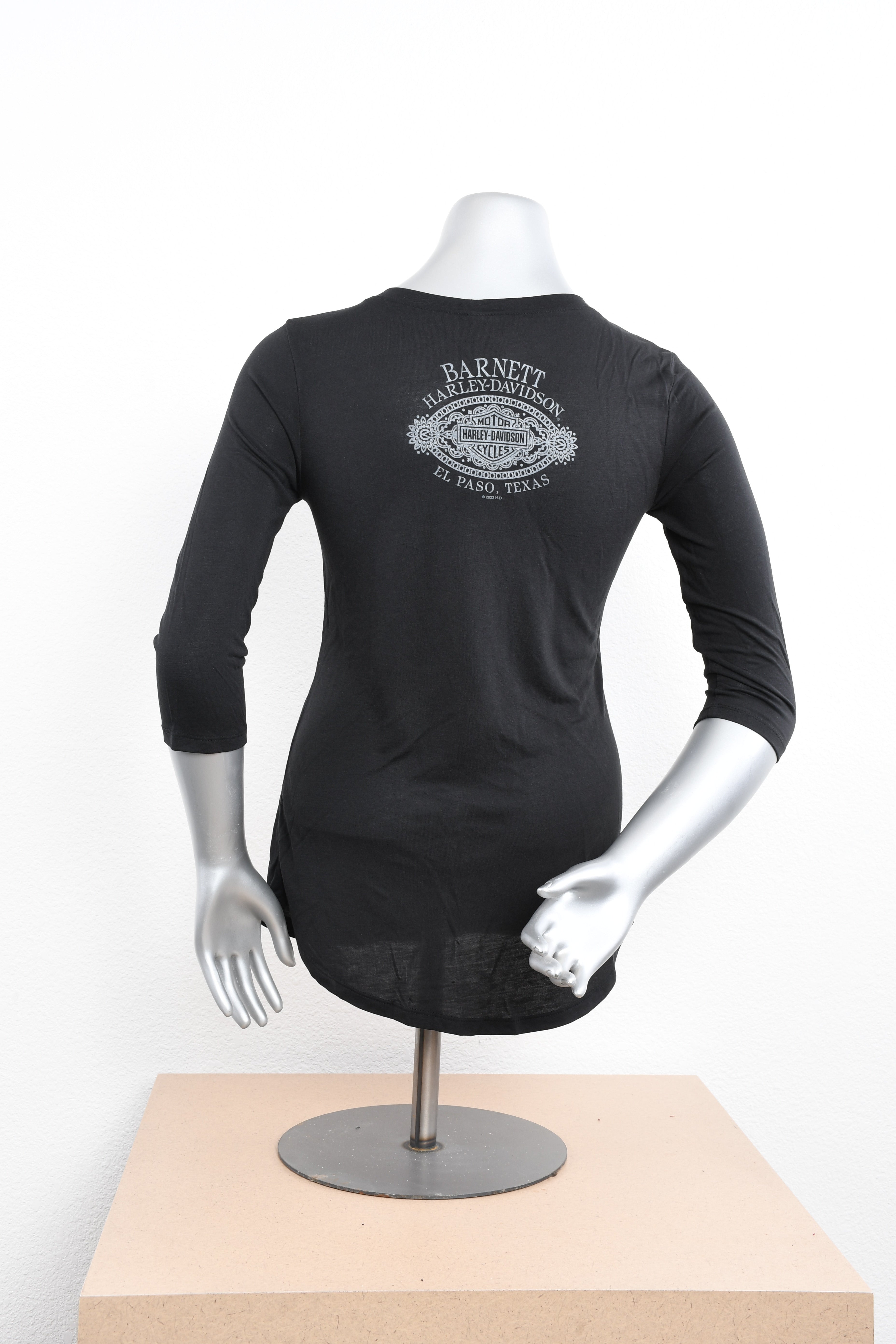 Licensed Product Womens Exhale Foil Print Black 3/4 Sleeve T-Shirt Secondary image