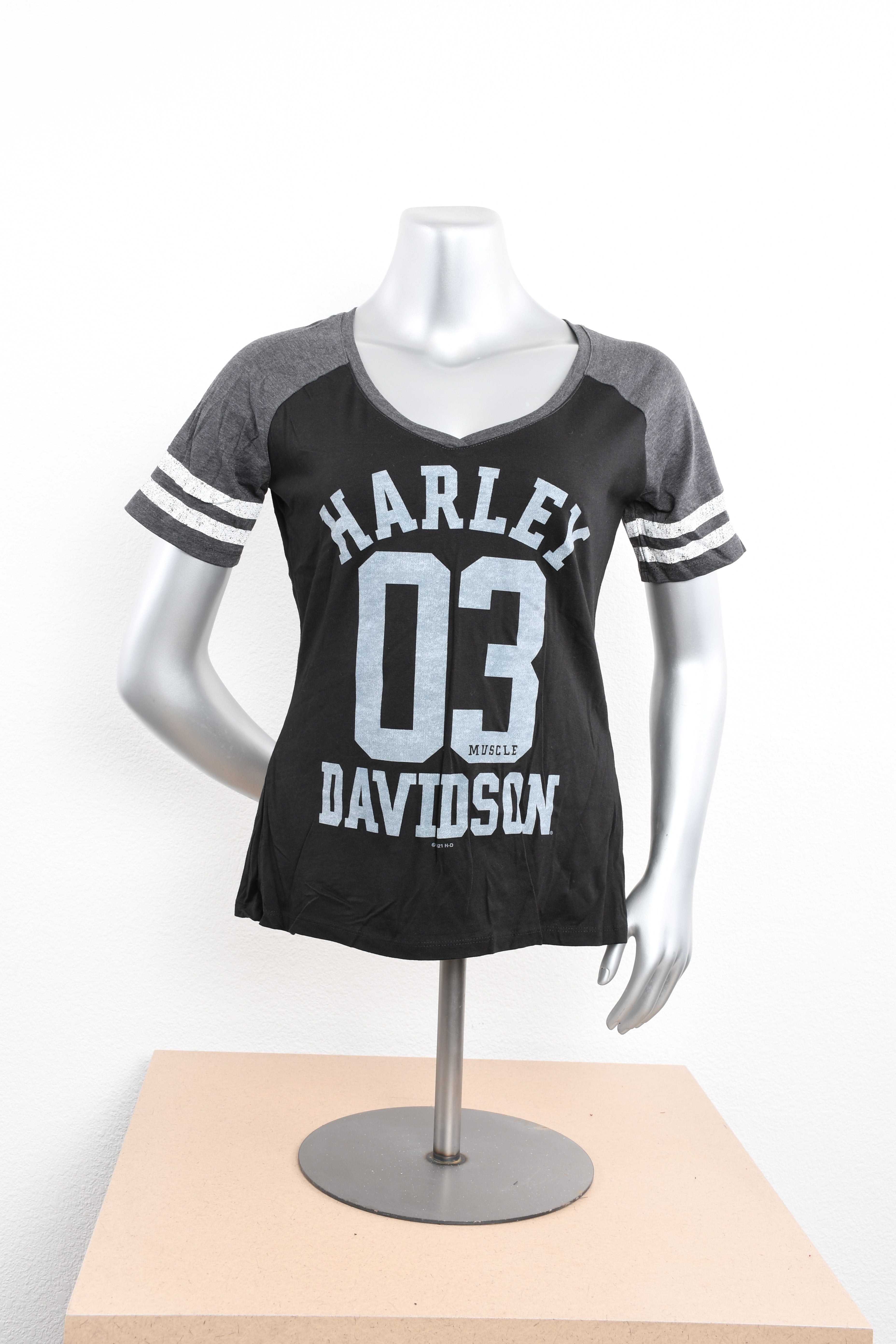 Licensed Product Womens College 03 Raglan V-Neck Black Short Sleeve T-Shirt Main image