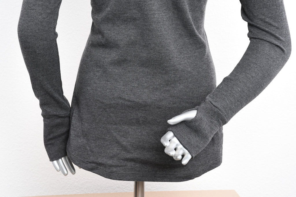 Licensed Product Womens Label Ornate Engine V-Neck Charcoal Long Sleeve Thermal