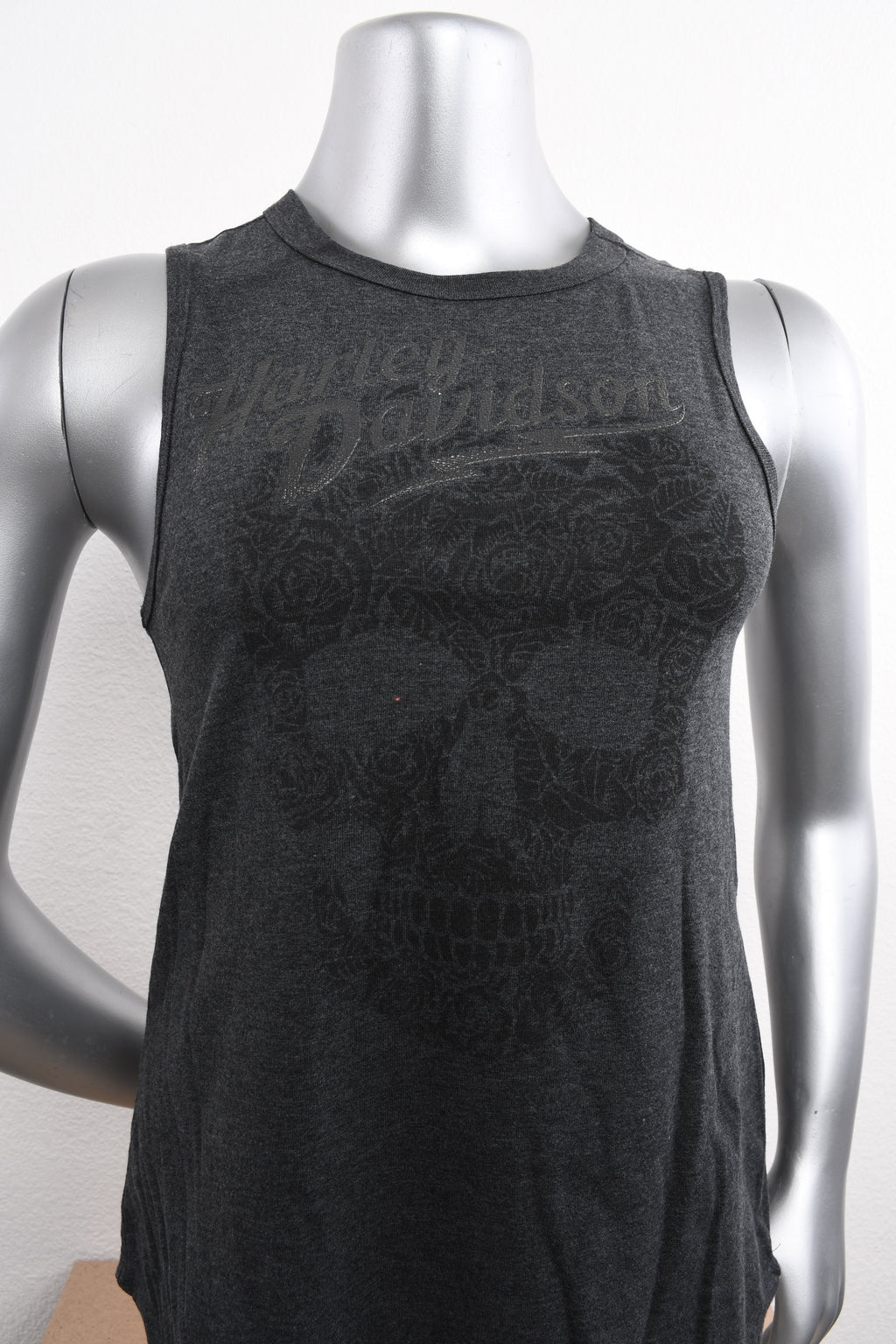 Licensed Product Womens Impulse Skull High Neck Charcoal Sleeveless Tank