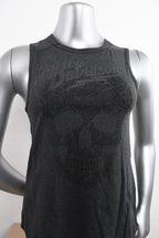 Licensed Product Womens Impulse Skull High Neck Charcoal Sleeveless Tank
