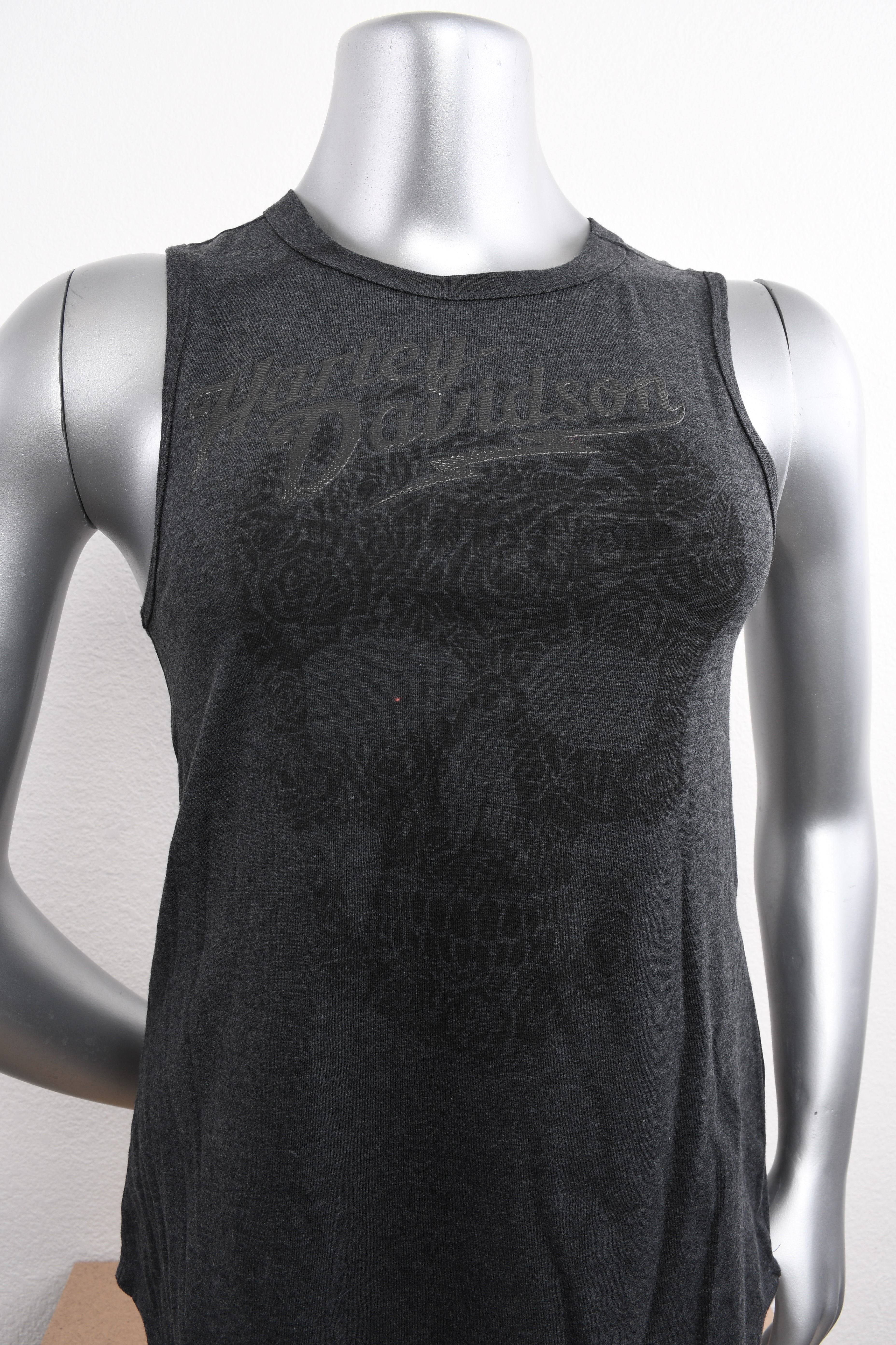 Licensed Product Womens Impulse Skull High Neck Charcoal Sleeveless Tank