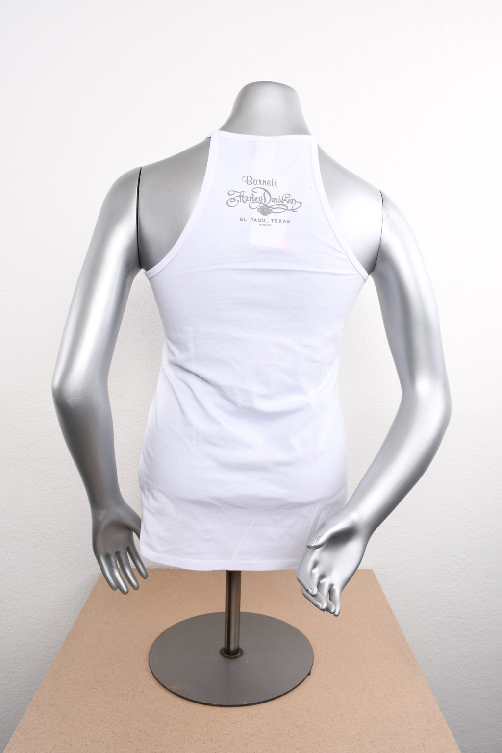 Licensed Product Womens Jenna Foil Print High Neck White Sleeveless Tank