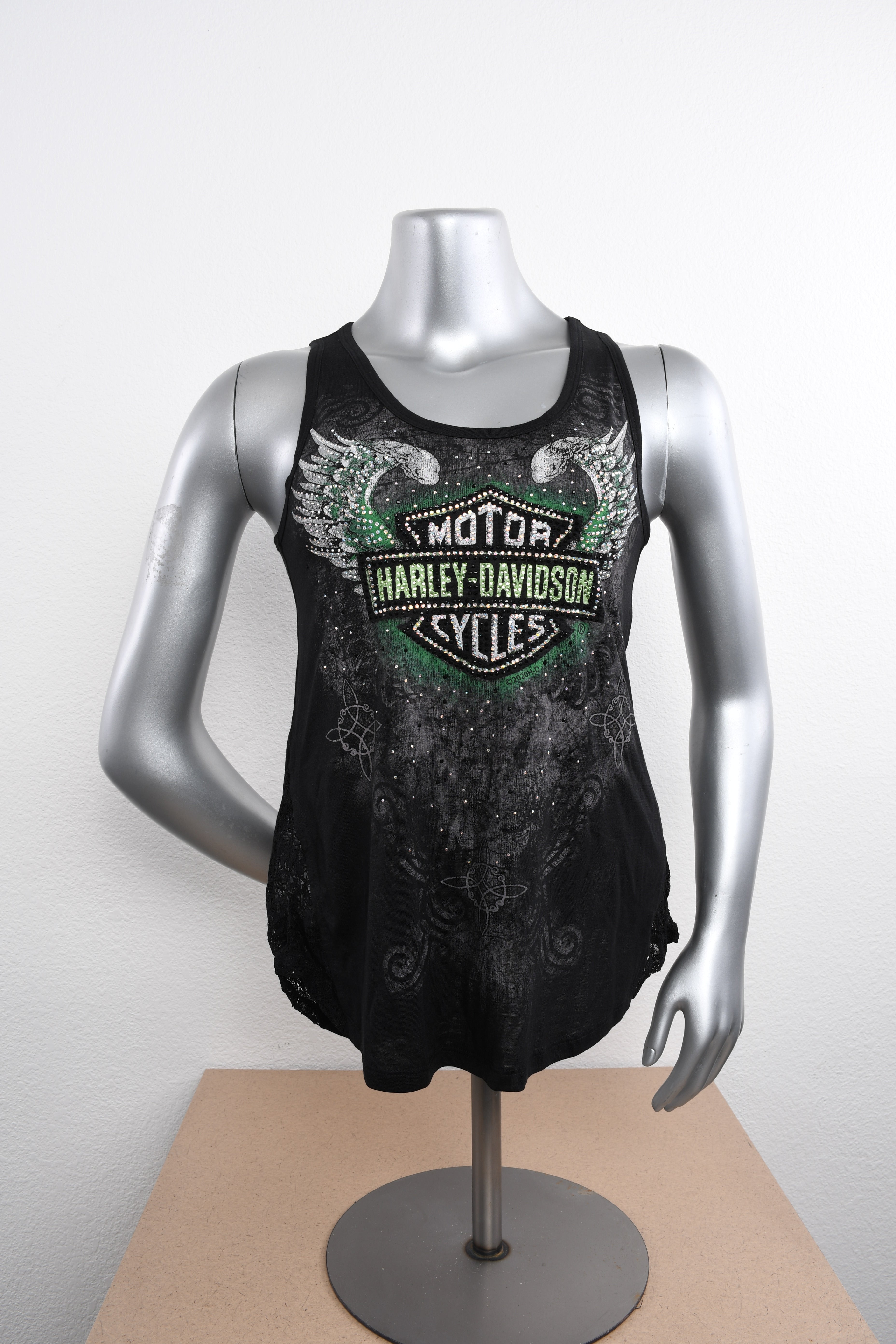 Licensed Product Womens Charmed Wings with Lace Black Sleeveless Tank Main image
