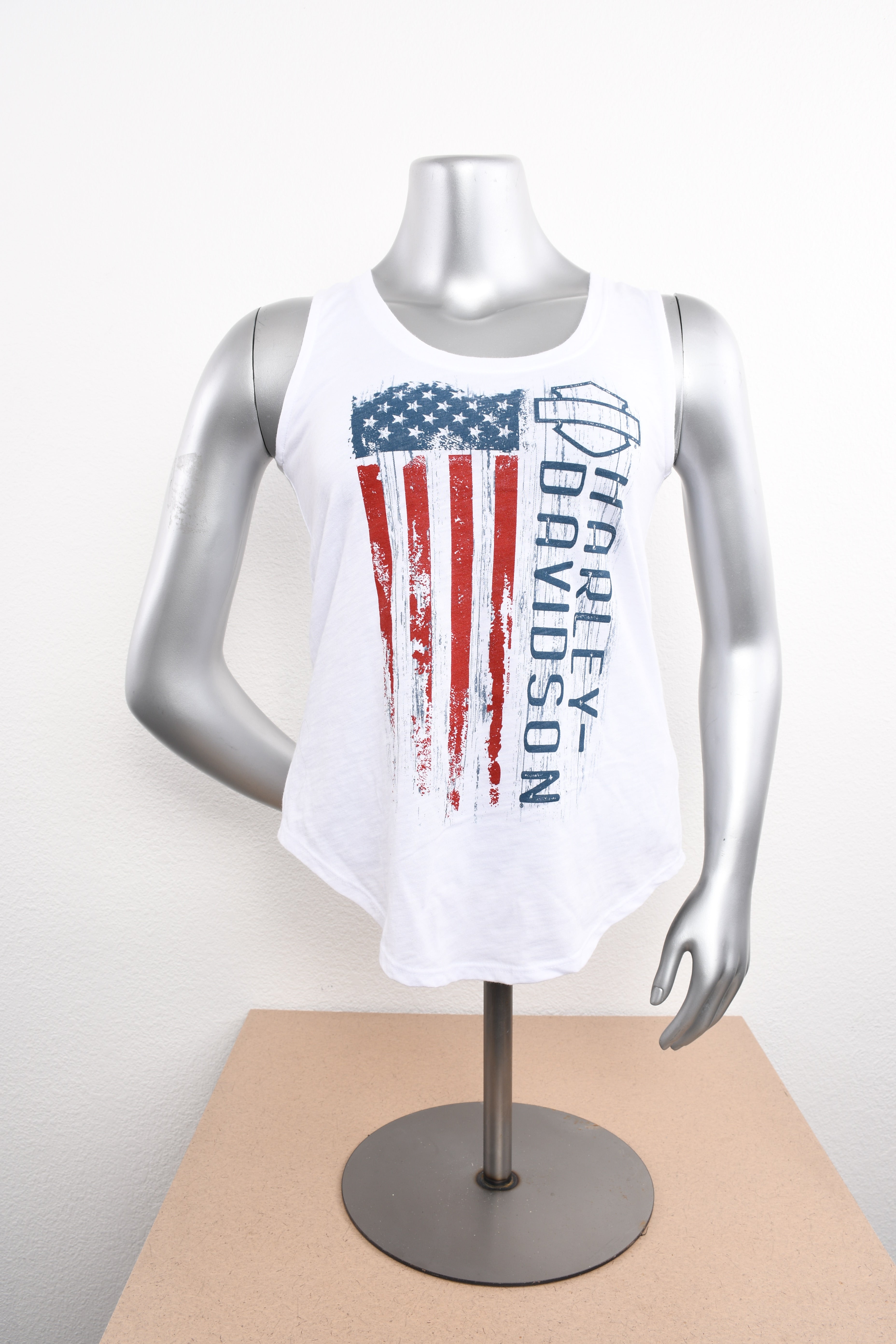 Licensed Product Womens Wavering Flag White Sleeveless Tank Main image