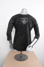 Licensed Product Womens Scantling Eagle Shoulder Studs Black 3/4 Sleeve T-Shirt