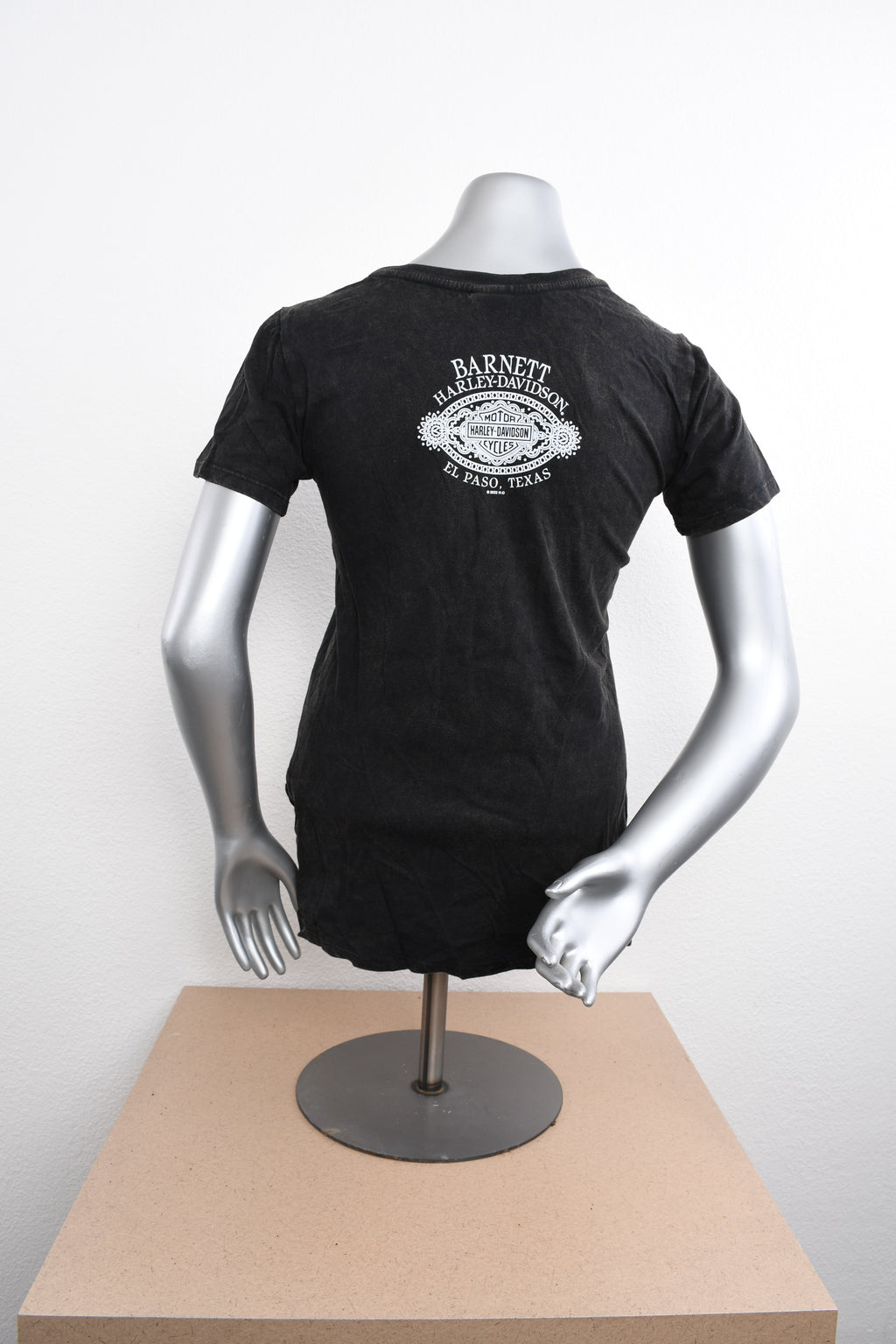 Licensed Product Womens Veneer Side Lace Black Short Sleeve T-Shirt