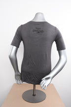 Licensed Product Womens Raised Grommet Laced Grey Half Sleeve T-Shirt