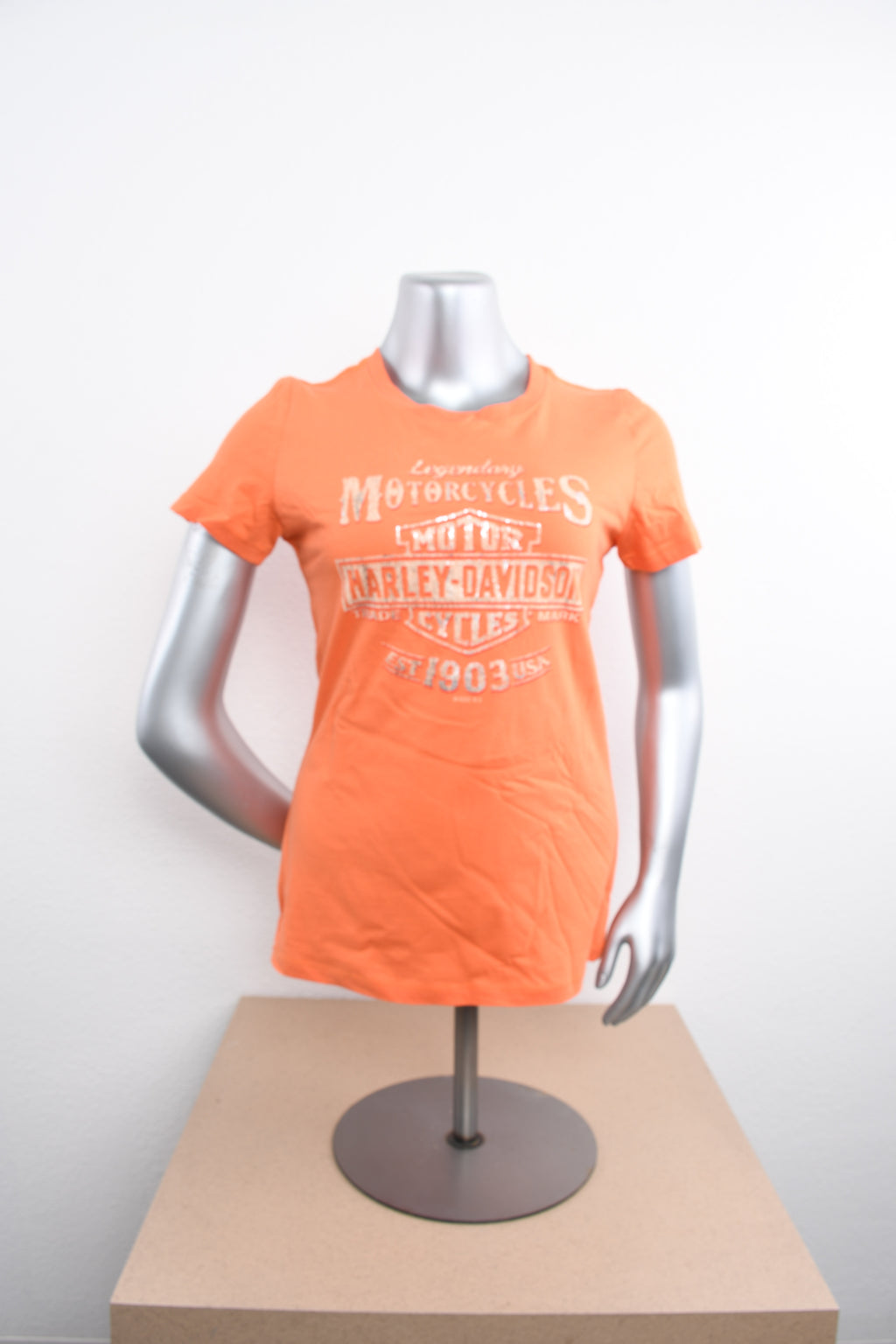 Licensed Product Womens Sunset Logo Foil Print Orange Short Sleeve T-Shirt