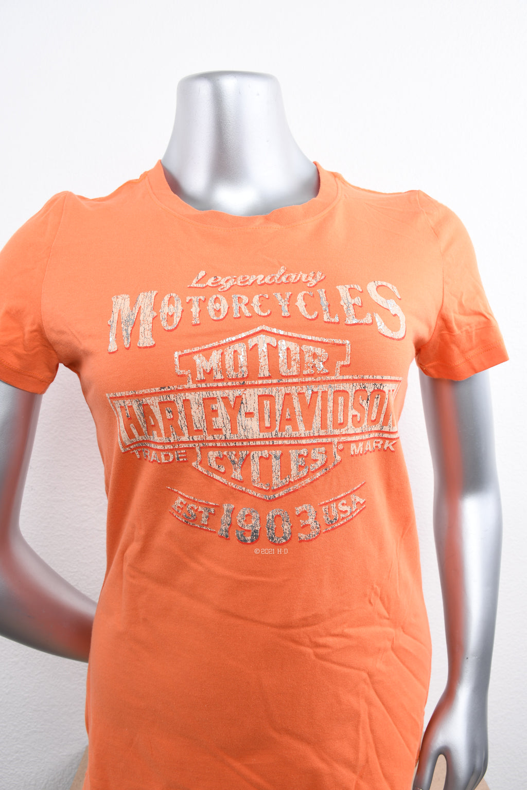 Licensed Product Womens Sunset Logo Foil Print Orange Short Sleeve T-Shirt