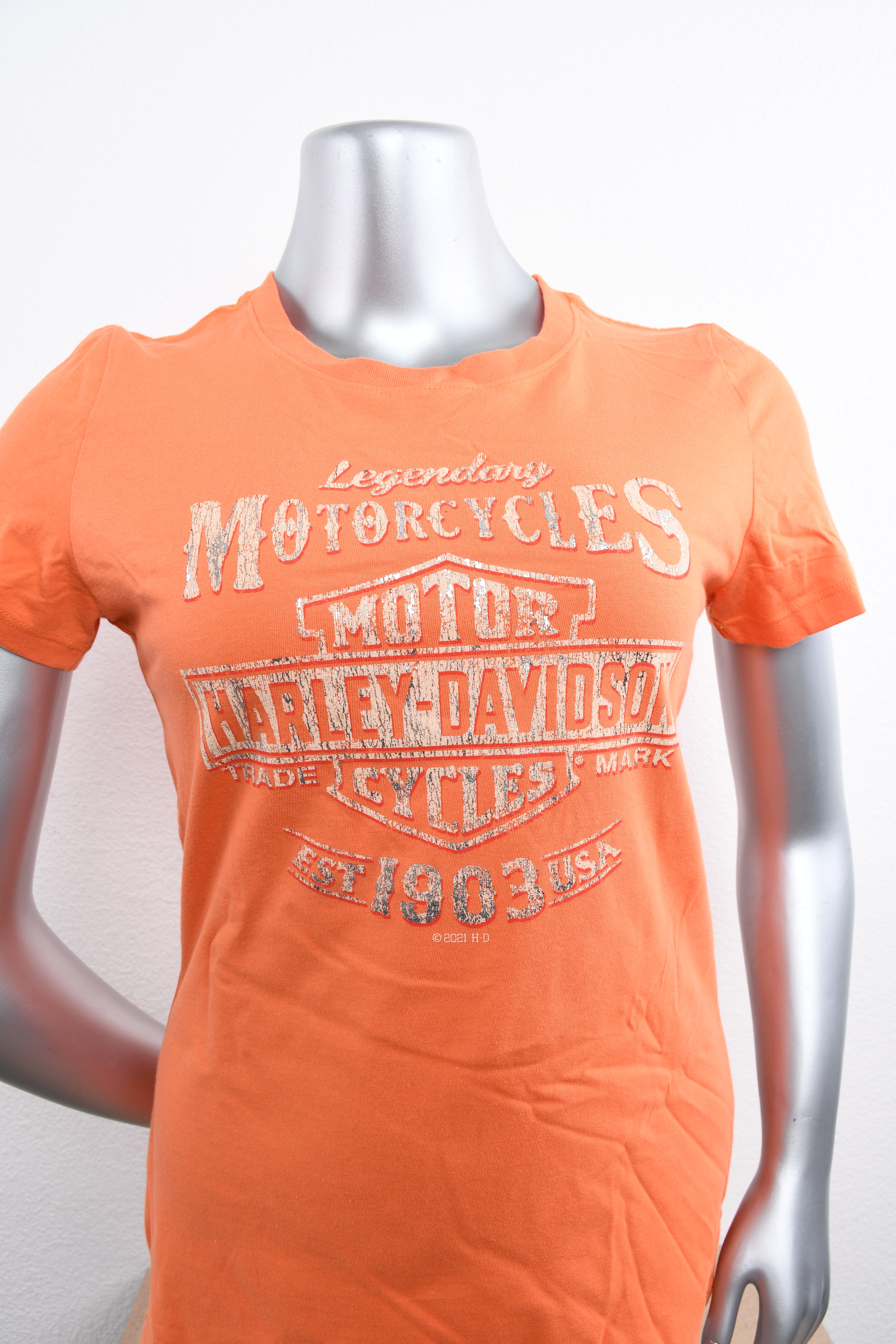 Licensed Product Womens Sunset Logo Foil Print Orange Short Sleeve T-Shirt