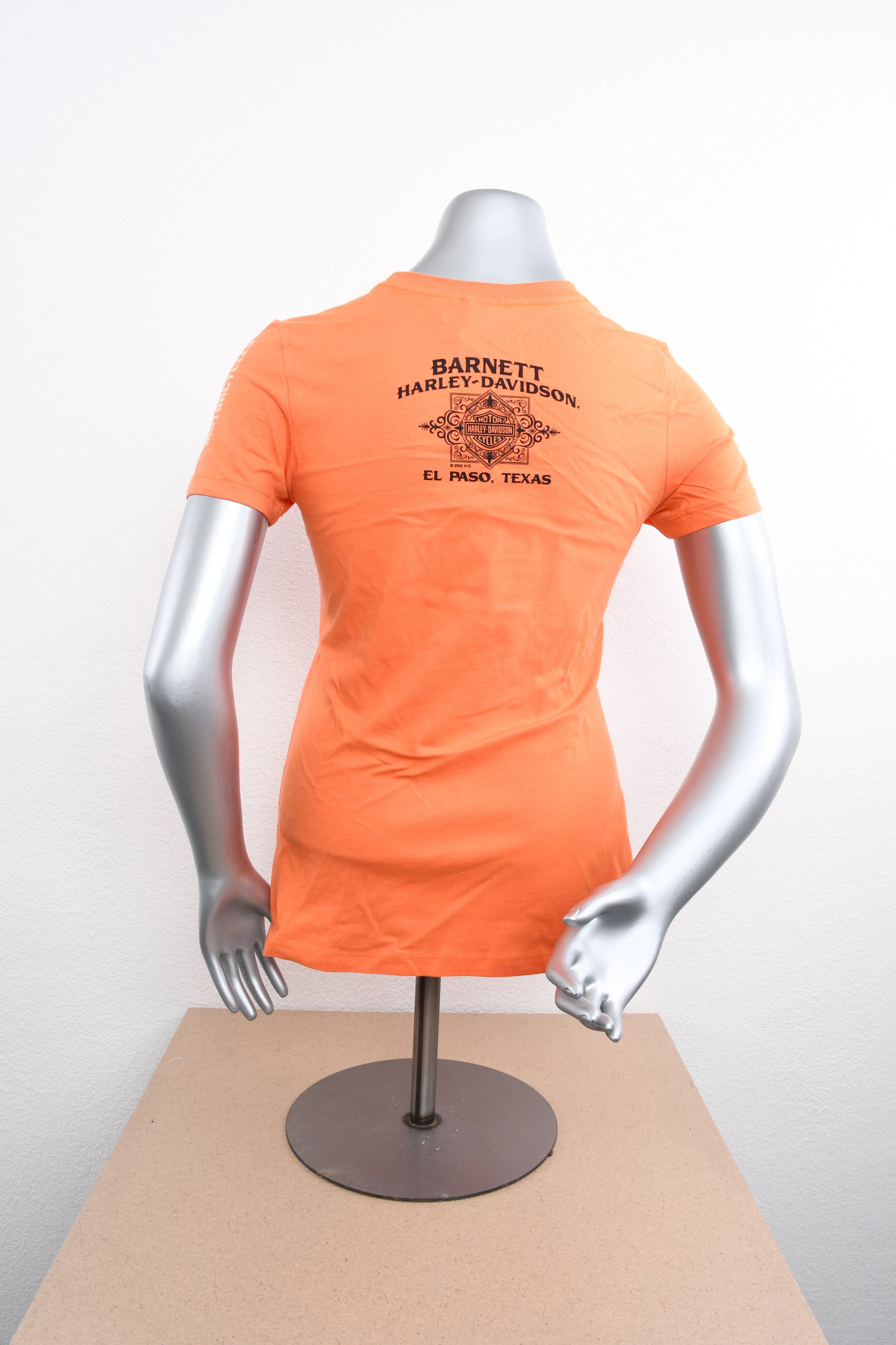 Licensed Product Womens Sunset Logo Foil Print Orange Short Sleeve T-Shirt