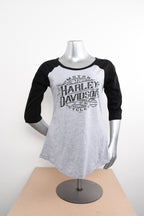 Licensed Product Womens Engrained Raglan Grey 3/4 Sleeve T-Shirt