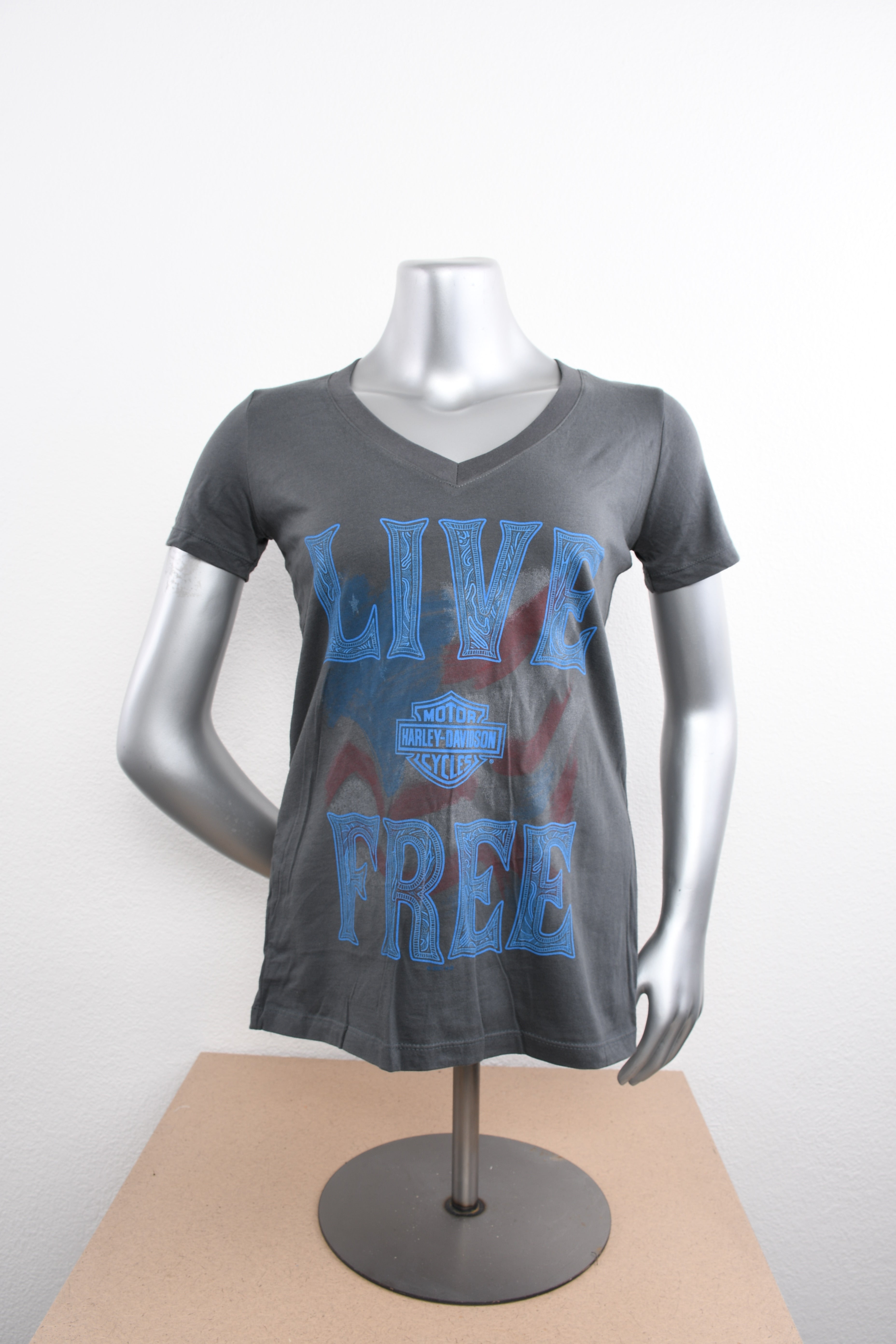 Licensed Product Womens Volition Flag V-Neck Charcoal Short Sleeve T-Shirt Main image