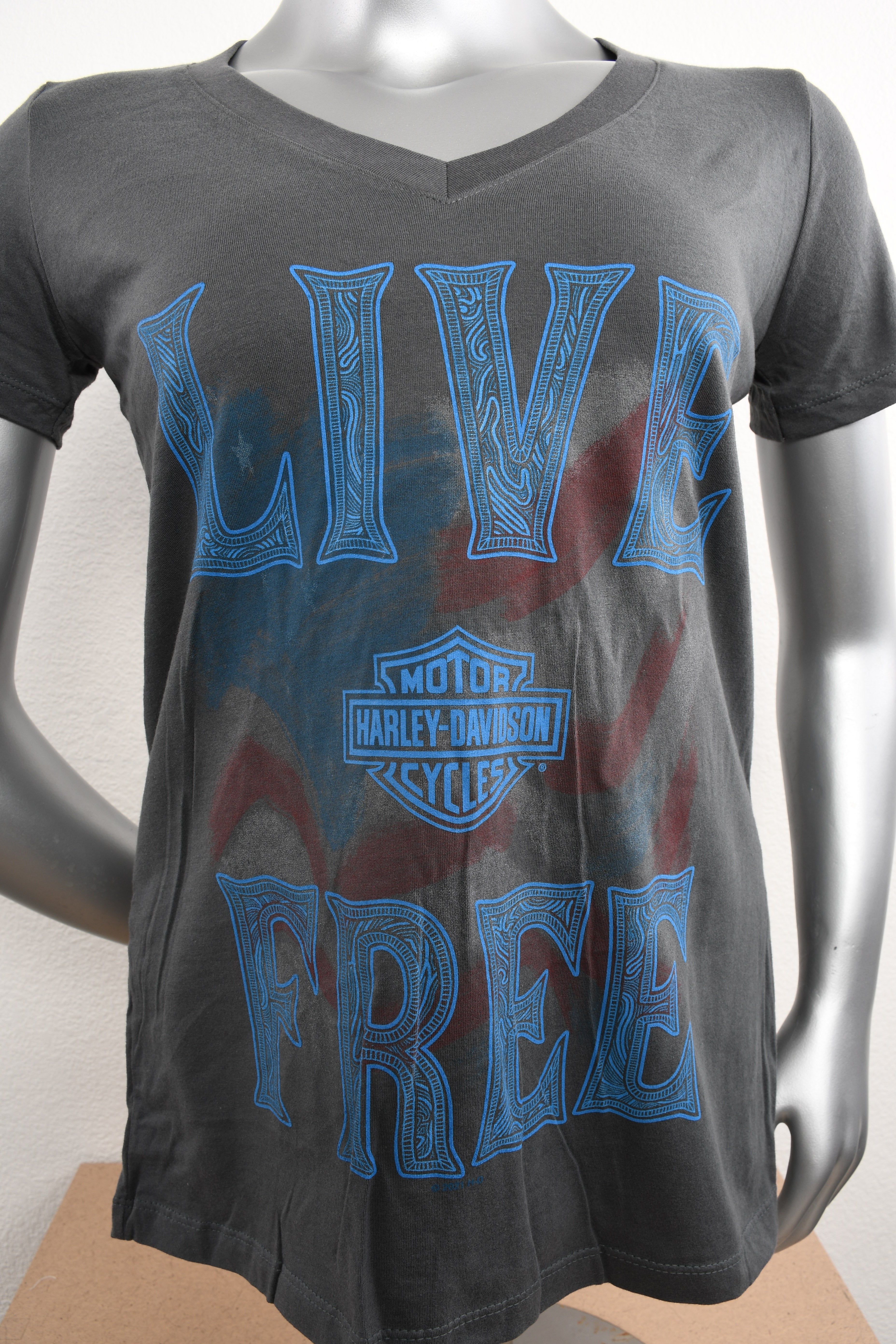 Licensed Product Womens Volition Flag V-Neck Charcoal Short Sleeve T-Shirt Secondary image