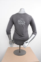 Licensed Product Womens Paradise Side Lace Grey 3/4 Sleeve T-Shirt