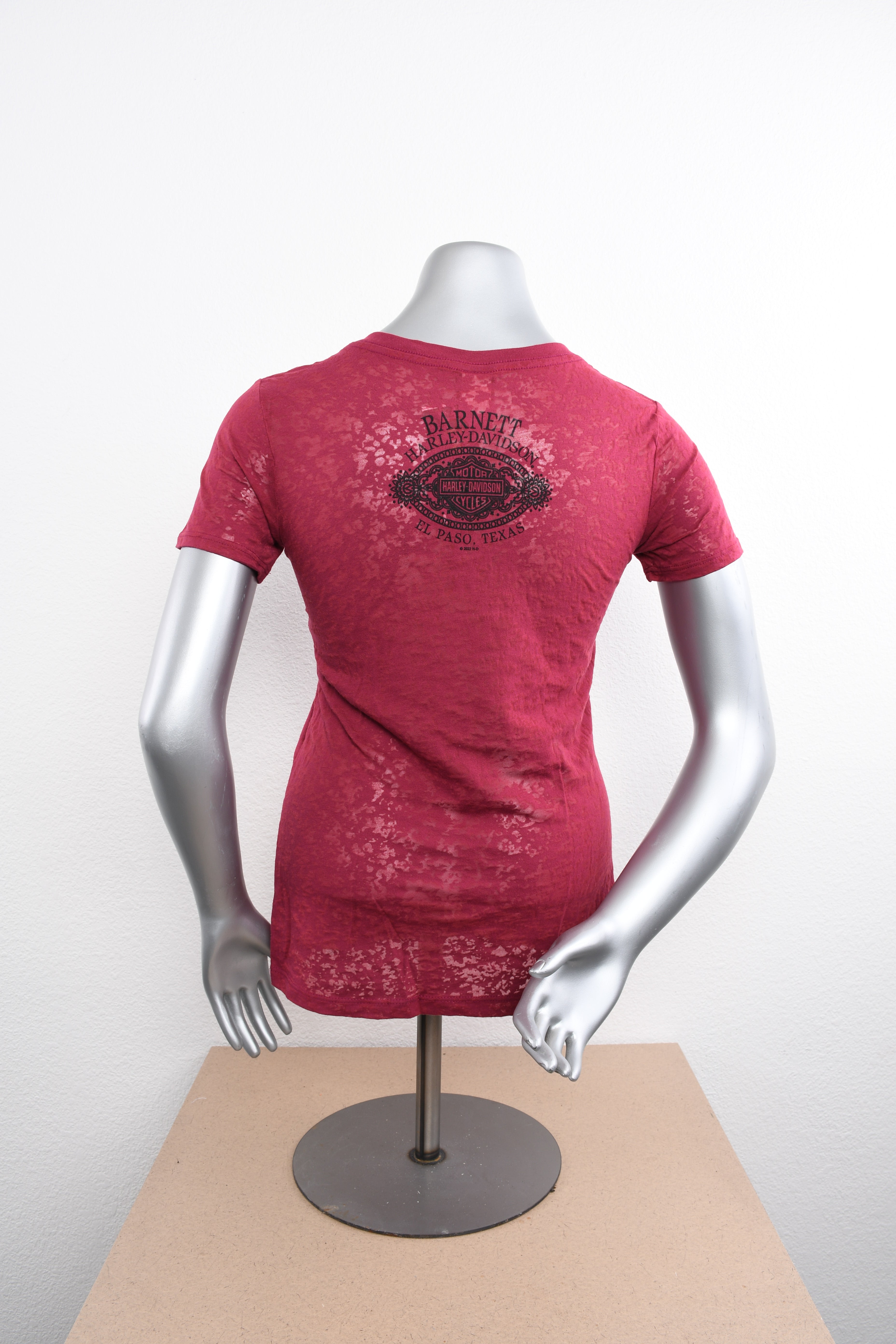 Licensed Product Womens Fetching Burnout V-Neck Pink Short Sleeve T-Shirt Secondary image