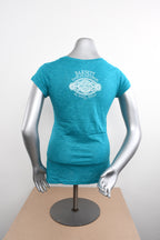 Licensed Product Womens Pizzazz Foil Print with Rhinestones Blue Short Sleeve T-Shirt