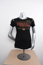 Licensed Product Womens Vintage Studded Black Short Sleeve T-Shirt
